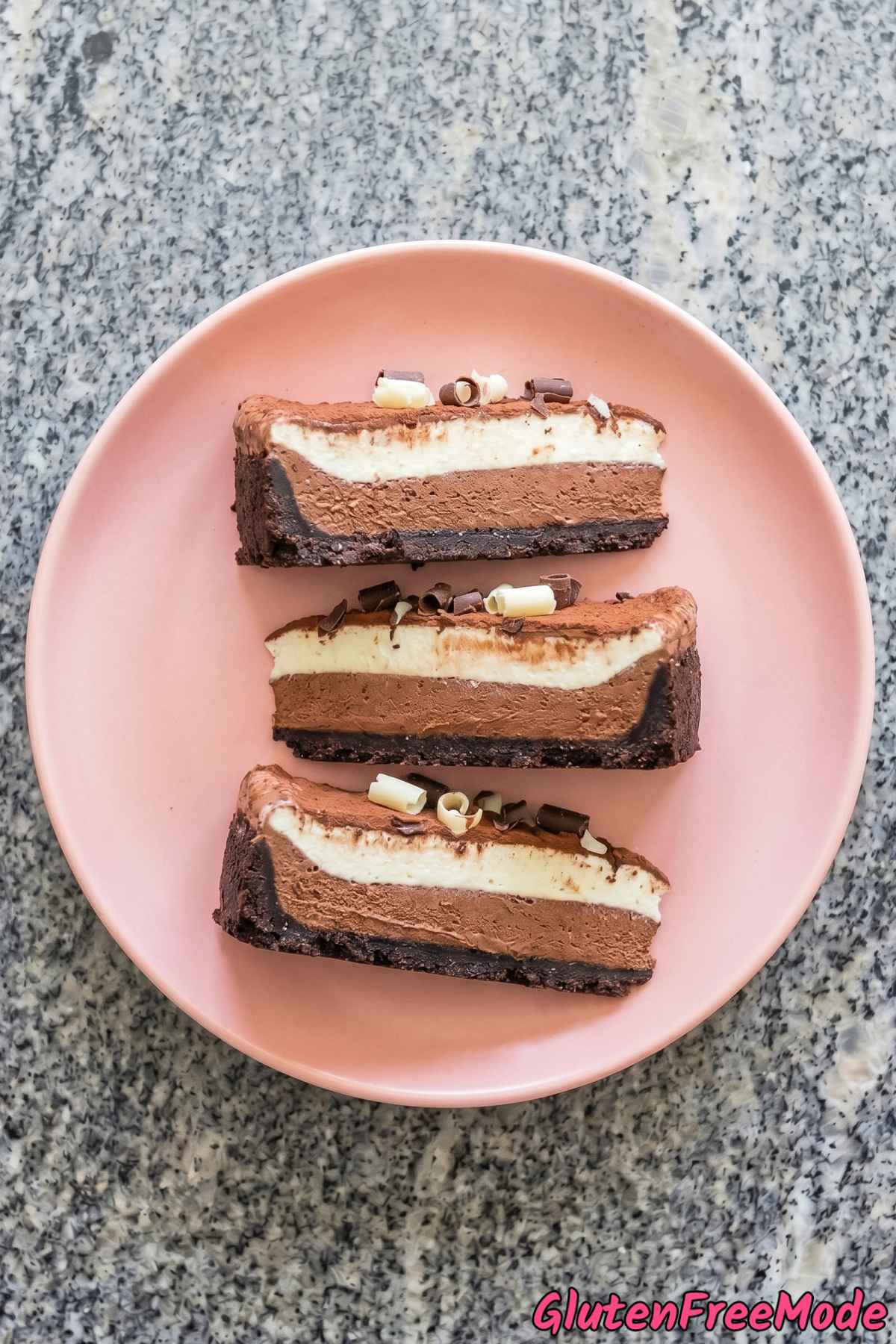 Rich gluten free no bake chocolate mousse cake