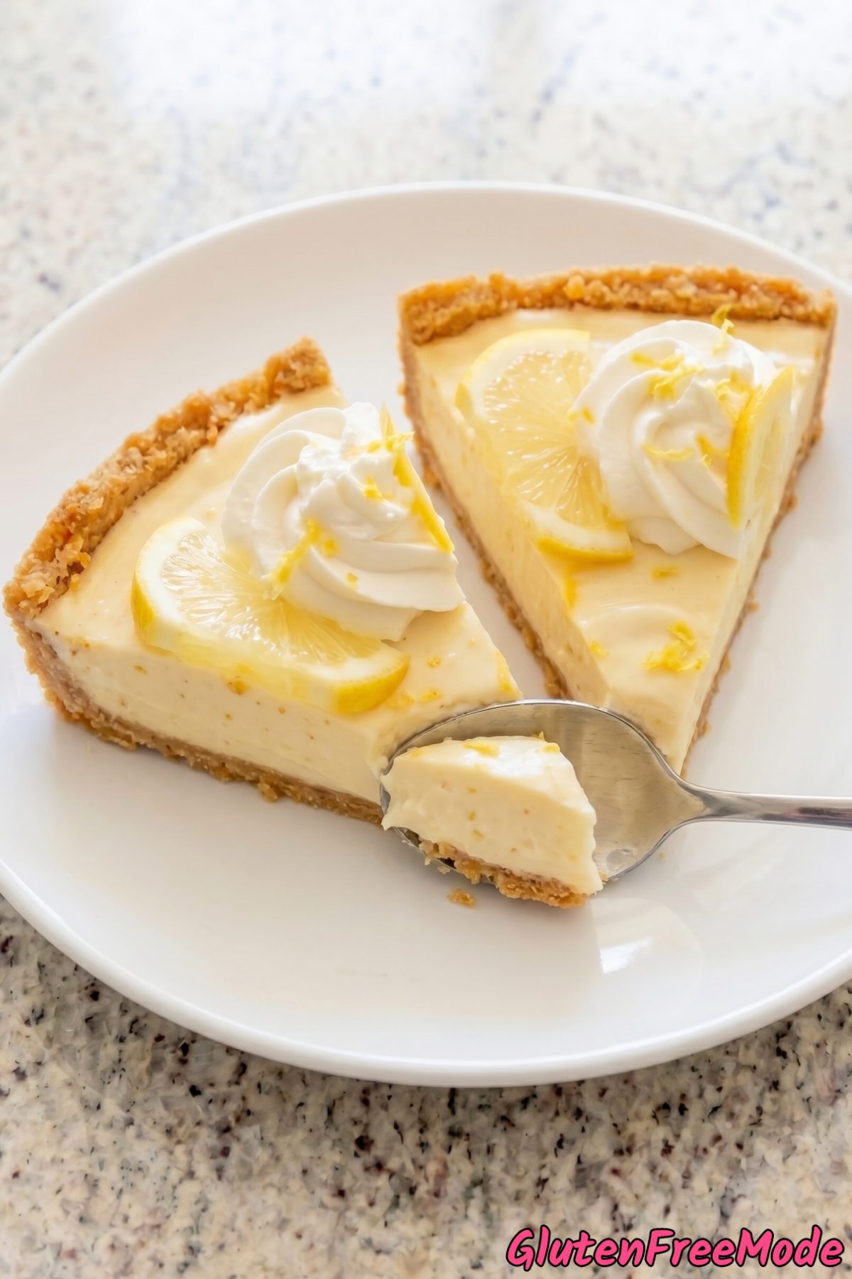 Tangy gluten free no bake lemon cheesecake