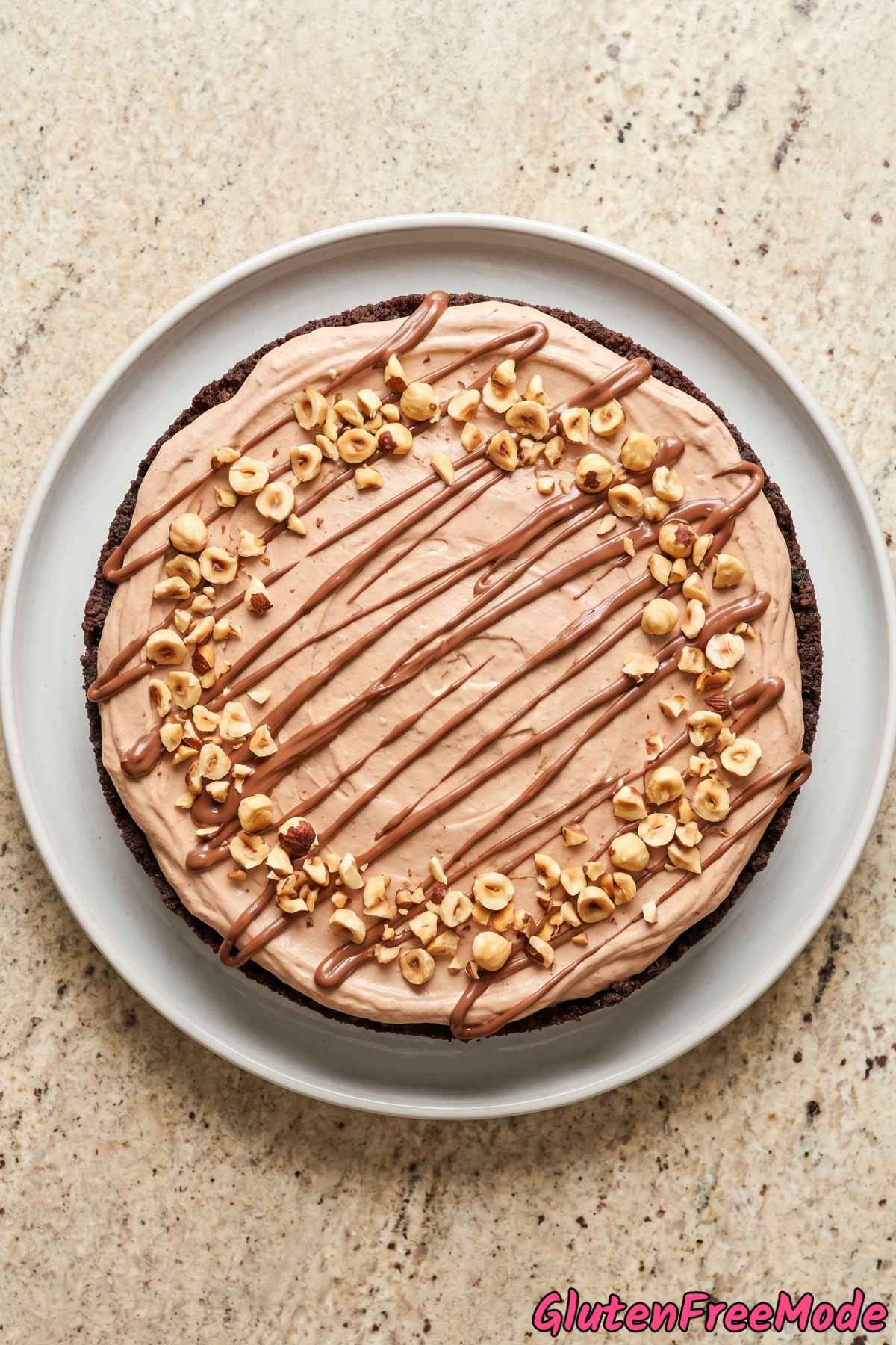 Indulgent gluten free no bake Nutella cake