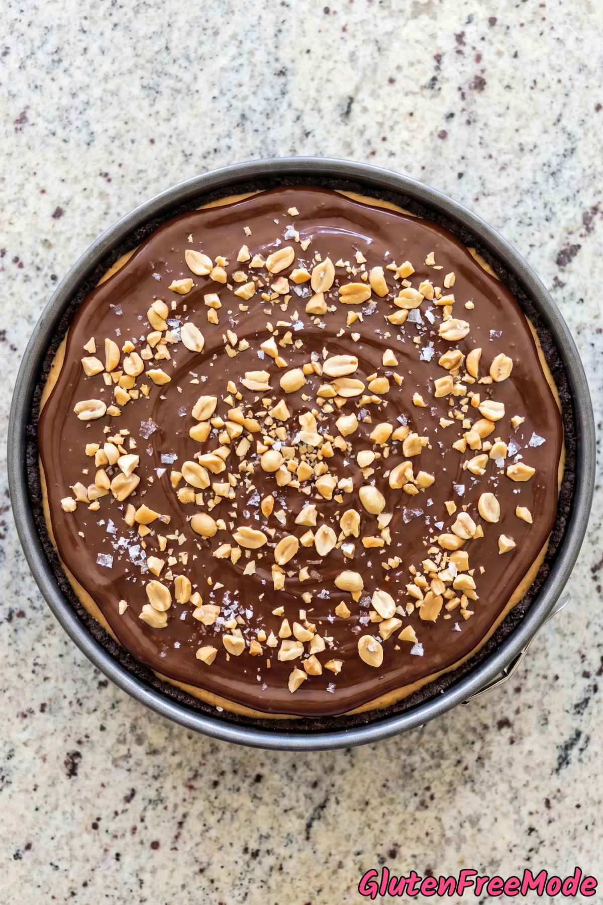 Creamy no bake peanut butter cheesecake slice