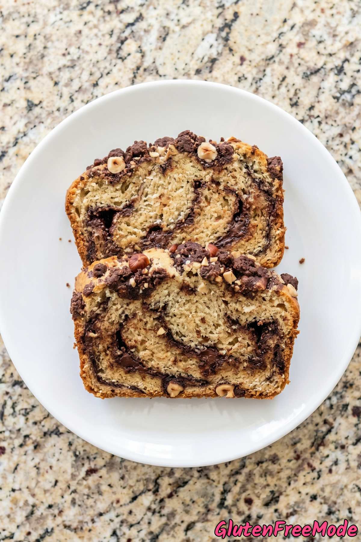 Fluffy Nutella crumble swirl bread loaf