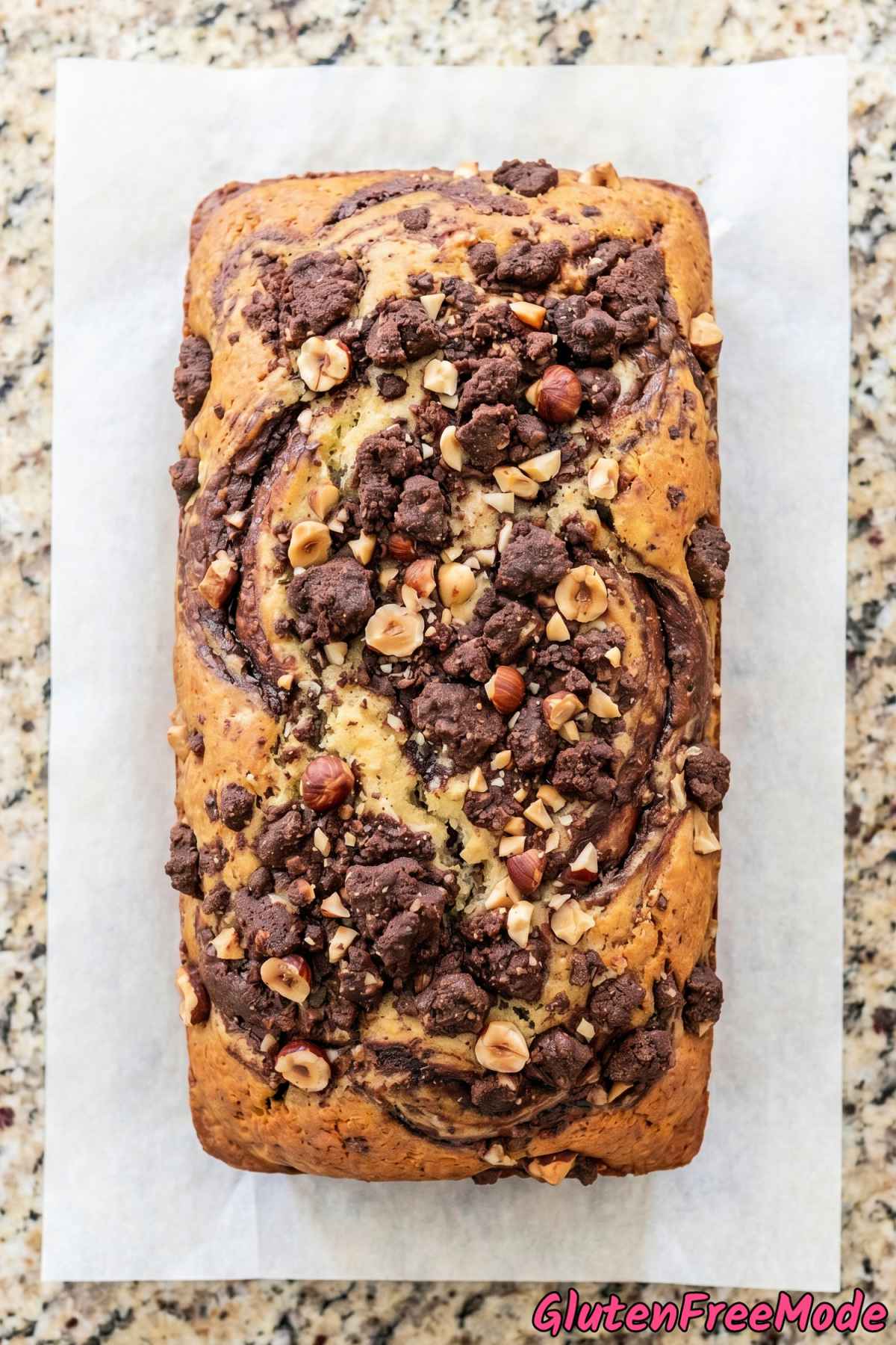 Homemade Nutella crumble swirl bread