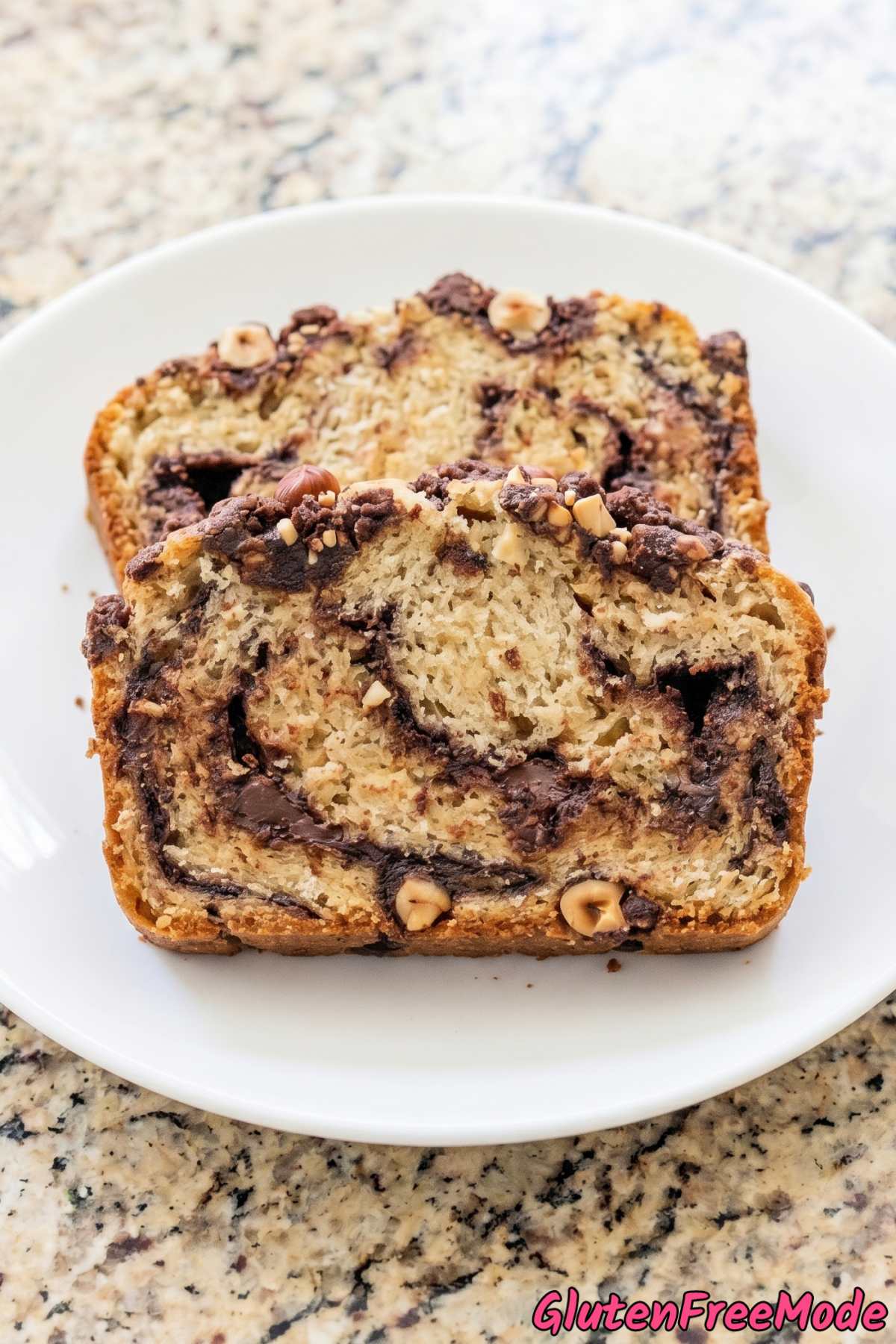 Decadent gluten free Nutella swirl loaf
