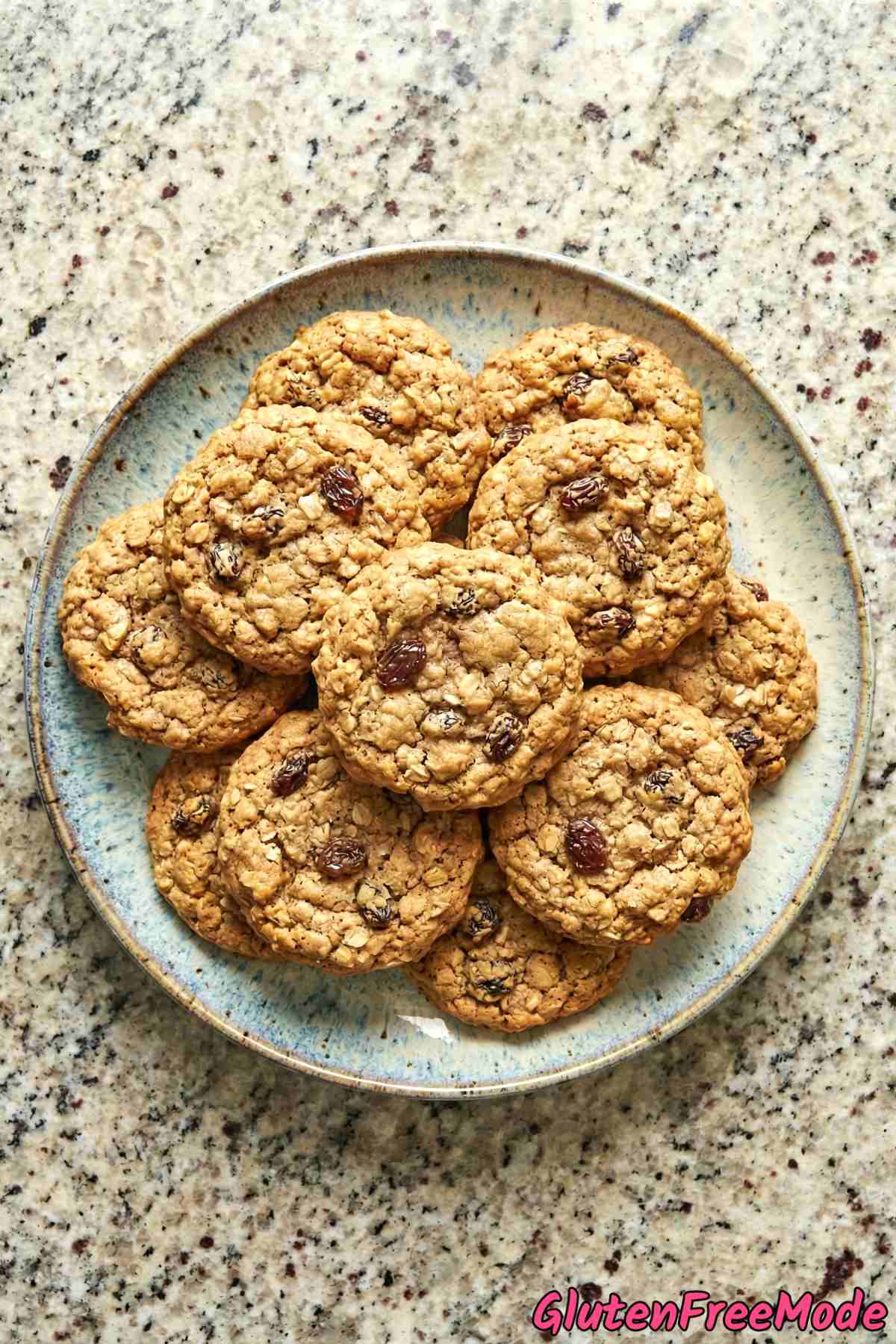 Warm gluten free oatmeal raisin cookies