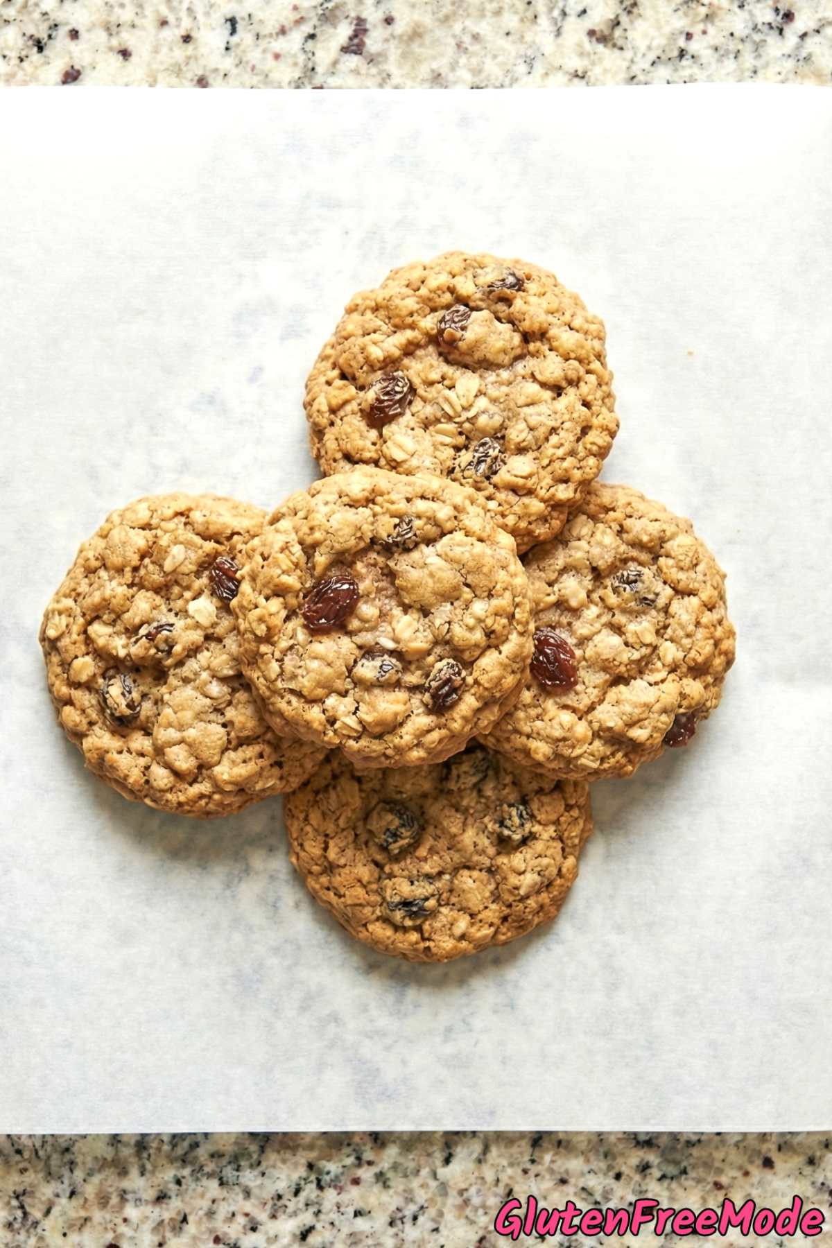Hearty gluten free oatmeal raisin cookies