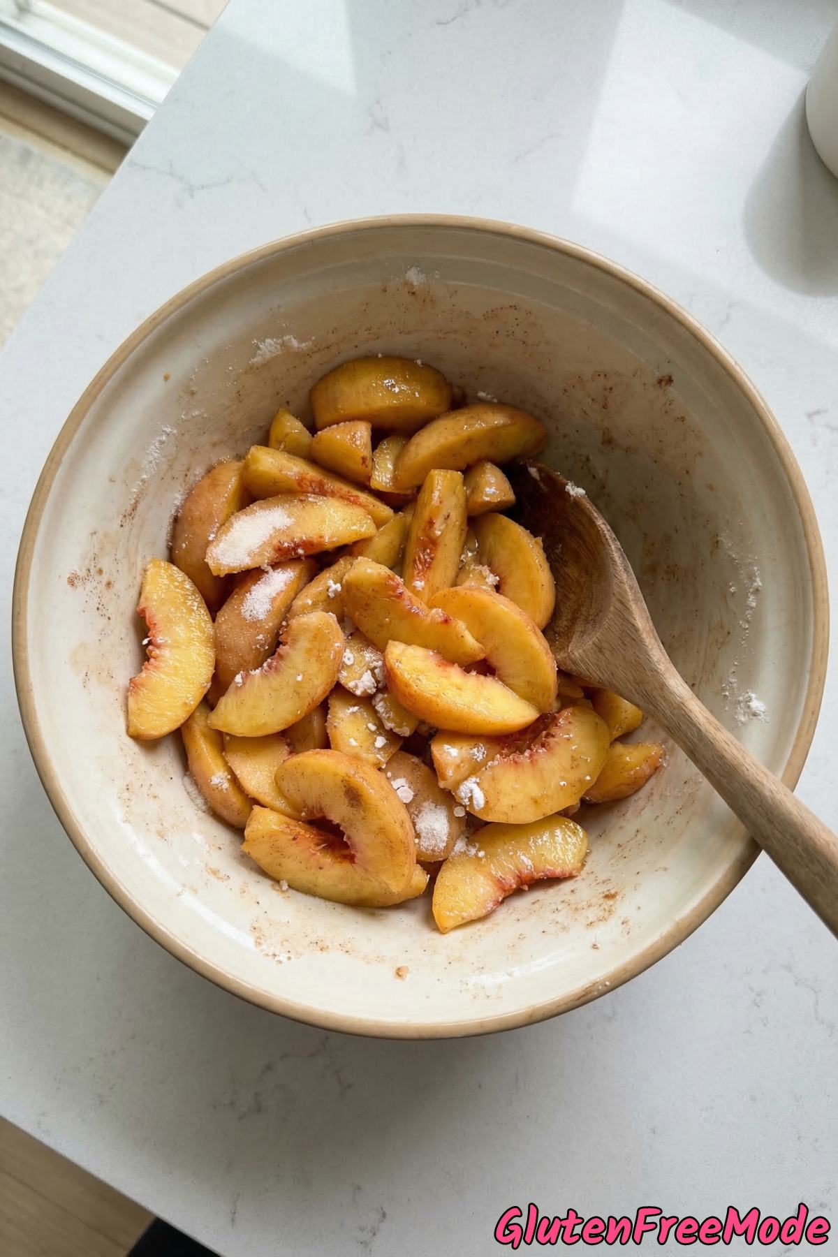 Gluten Free Peach Cobbler Step 1