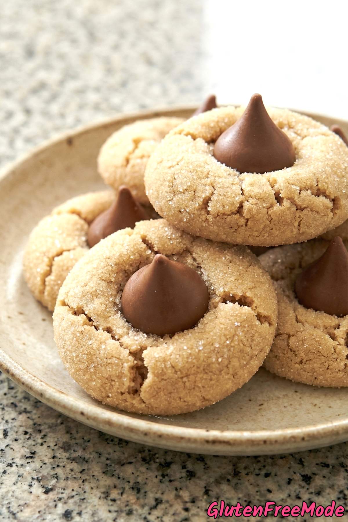 Tender gluten free peanut butter blossoms