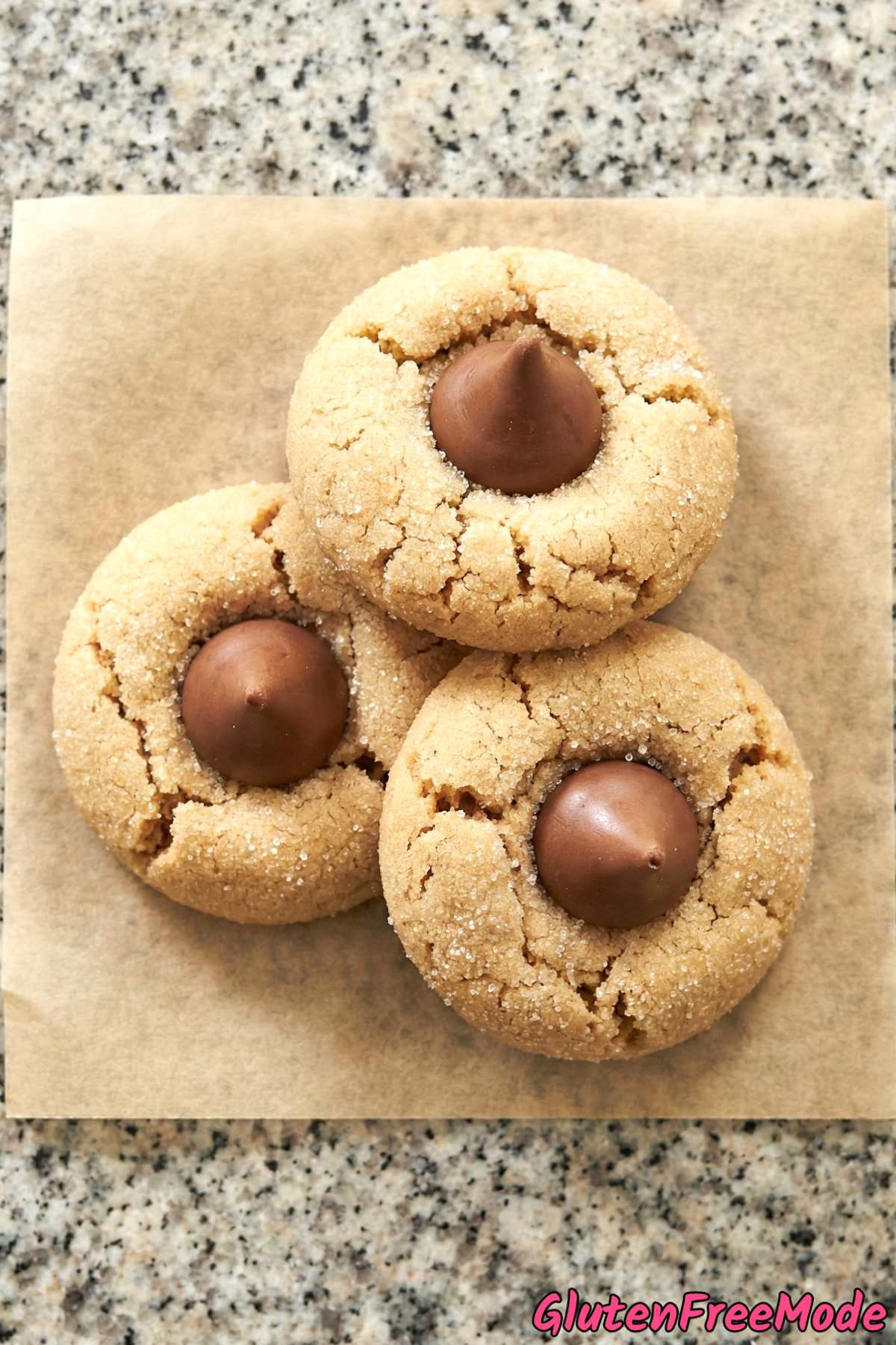 Golden gluten free peanut butter blossoms