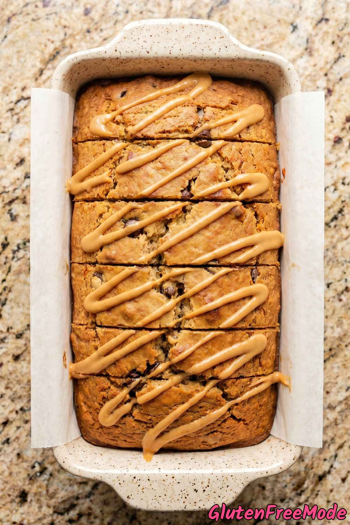 Homemade peanut butter cookie dough bread loaf