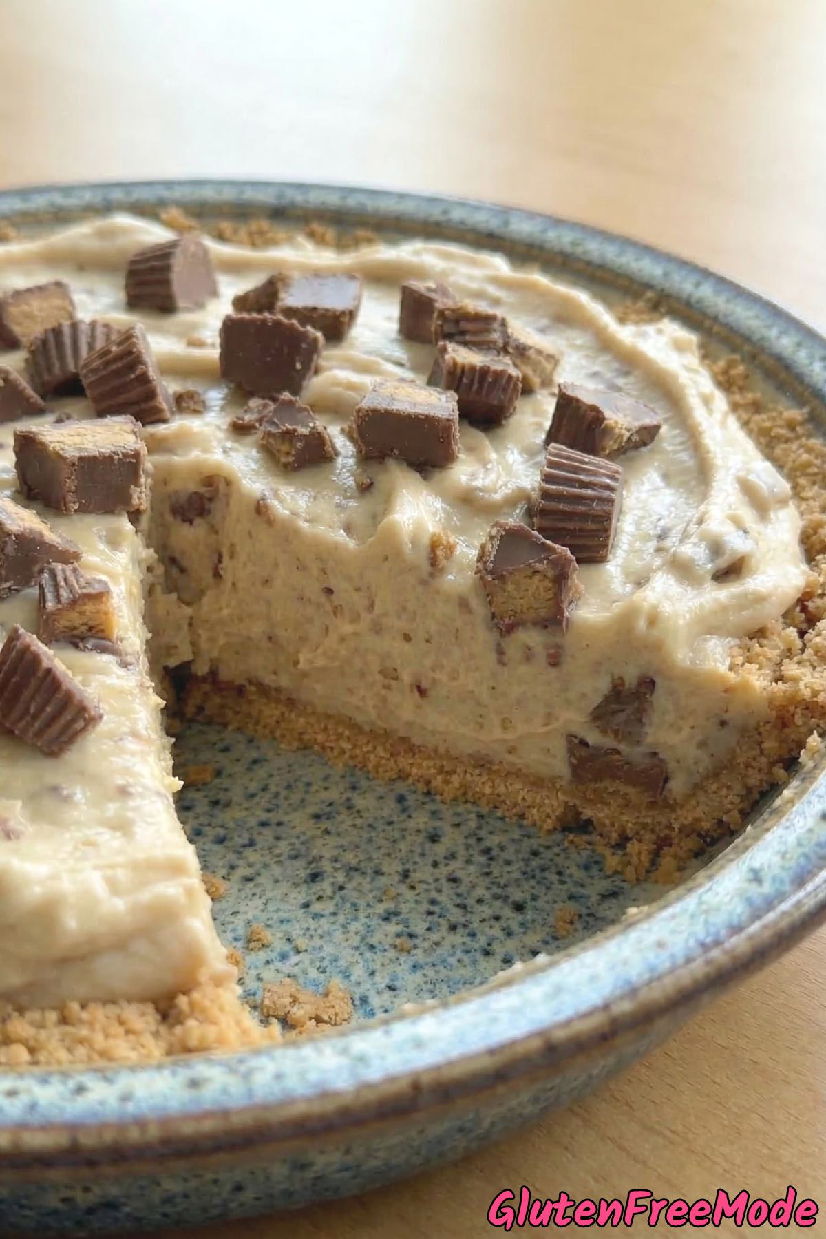 Indulgent peanut butter cup pie gluten free