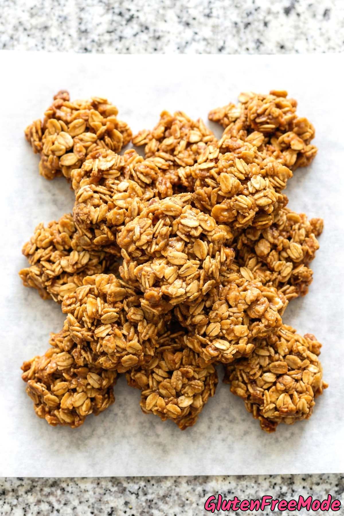 Crispy gluten free peanut butter oat clusters
