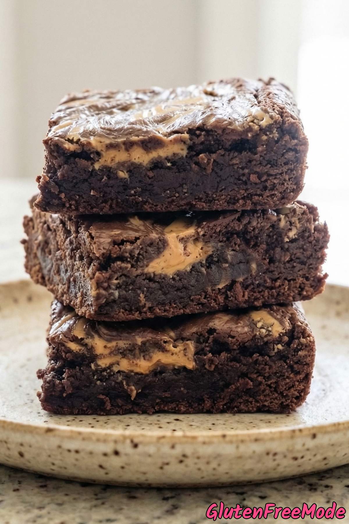 Chewy gluten free peanut butter swirl brownies