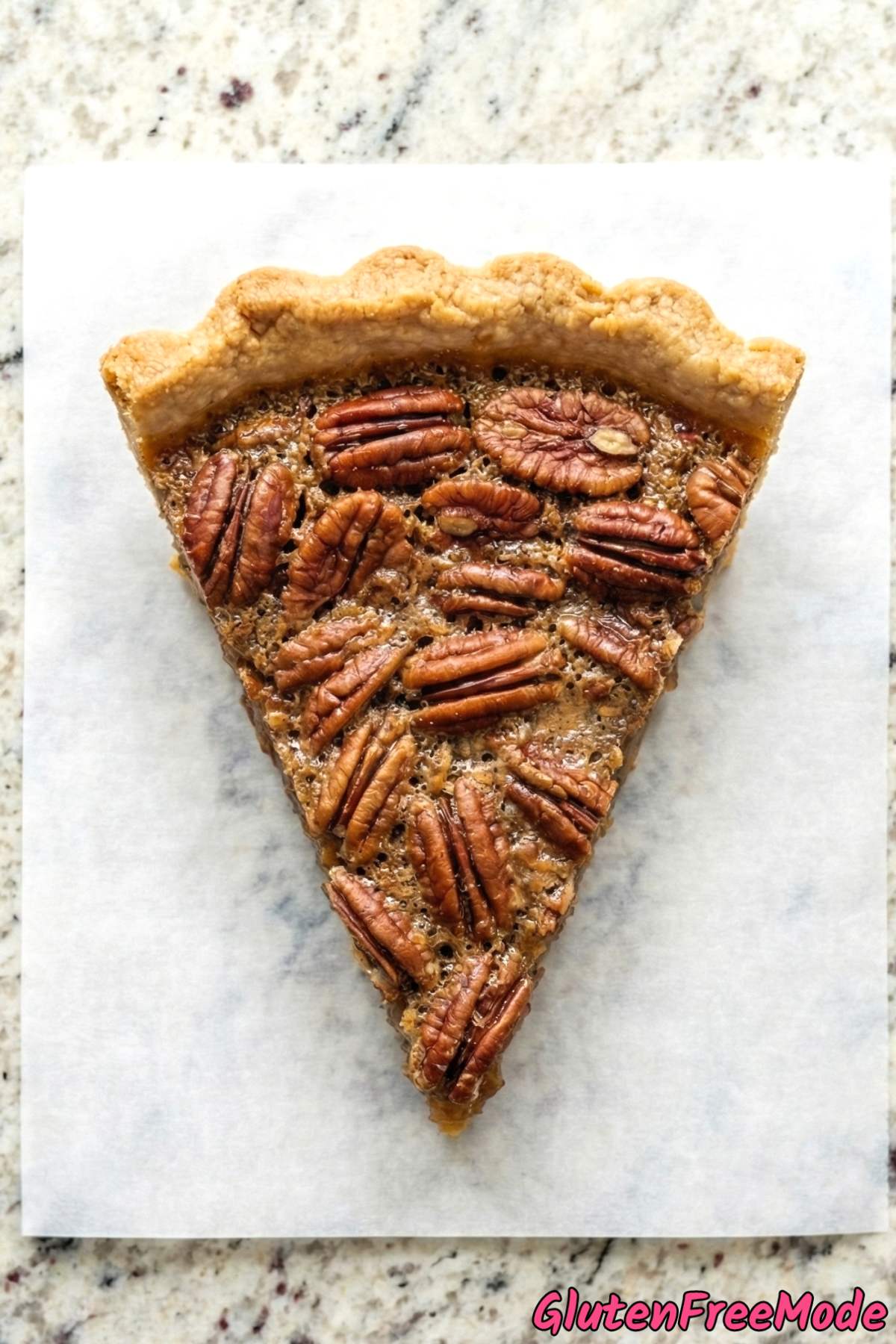 Buttery gluten free pecan pie serving
