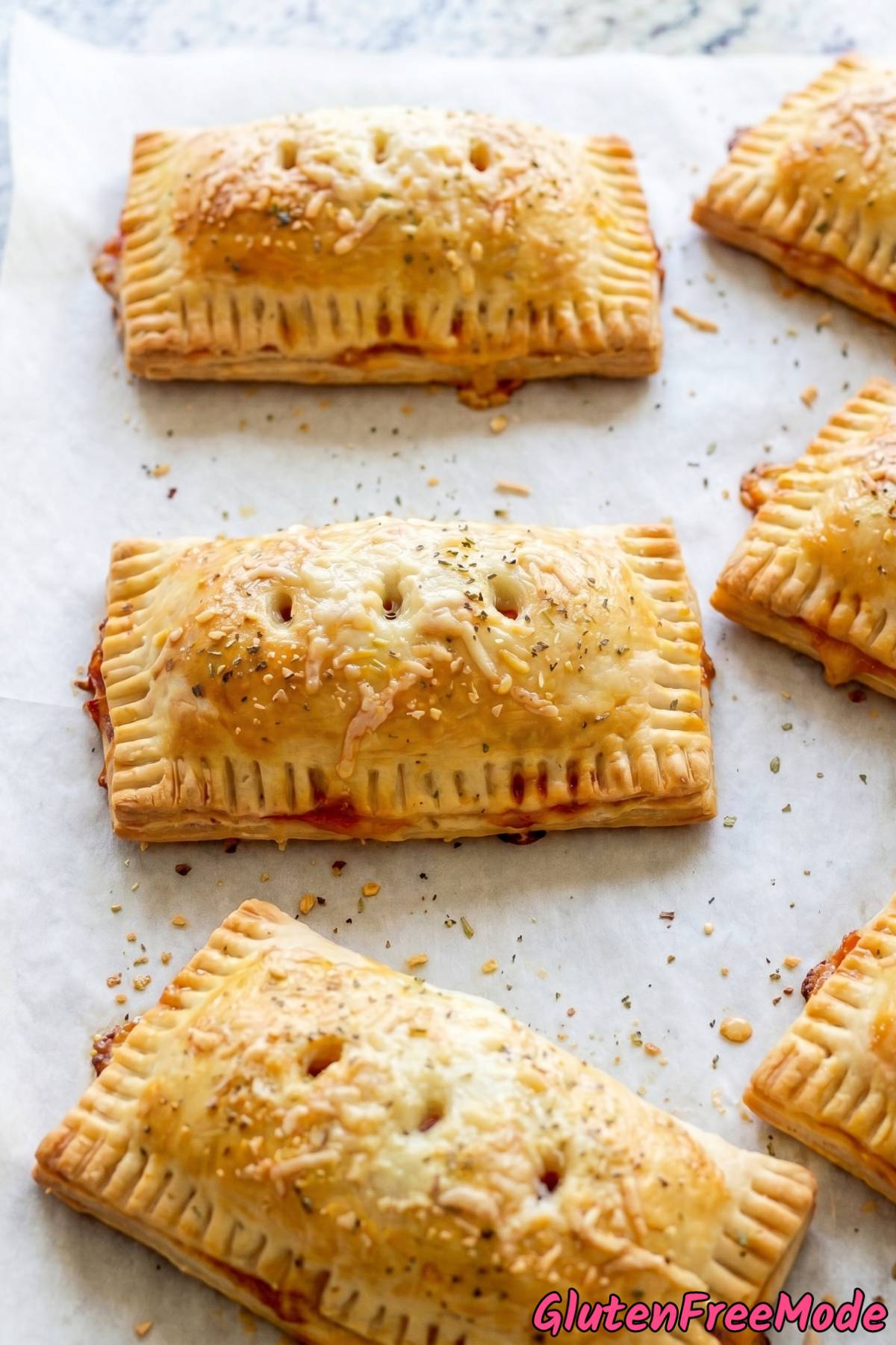 Flaky gluten free pepperoni pizza hot pockets