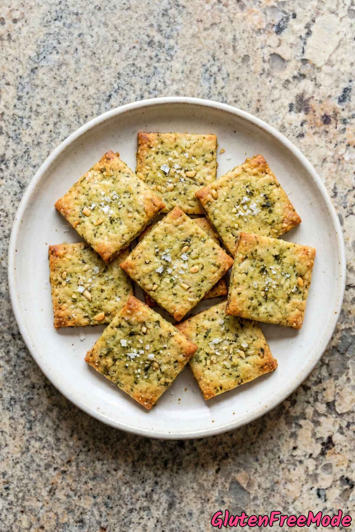 homemade gluten free parmesan pesto crackers