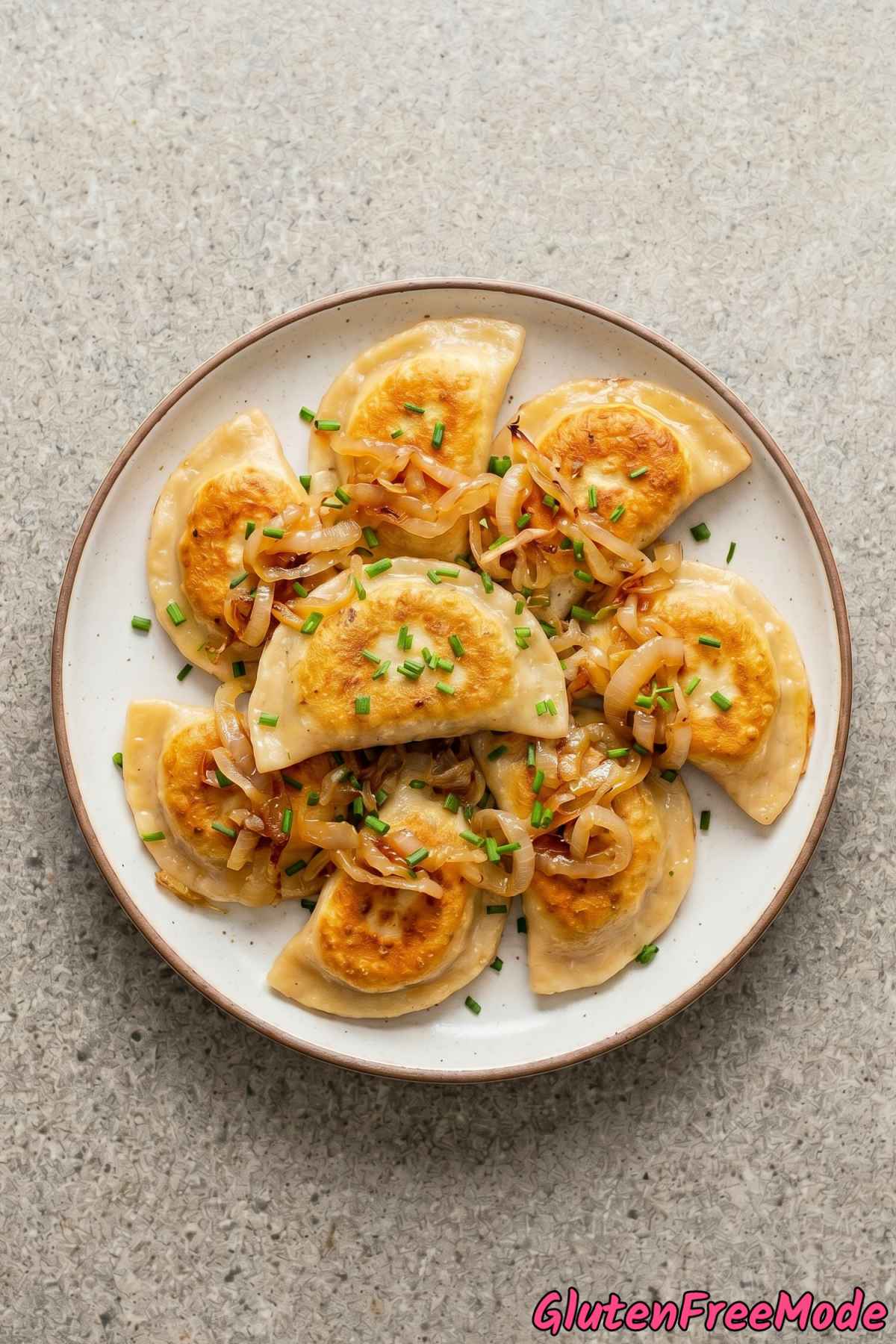 Delicious stuffed gluten free pierogi