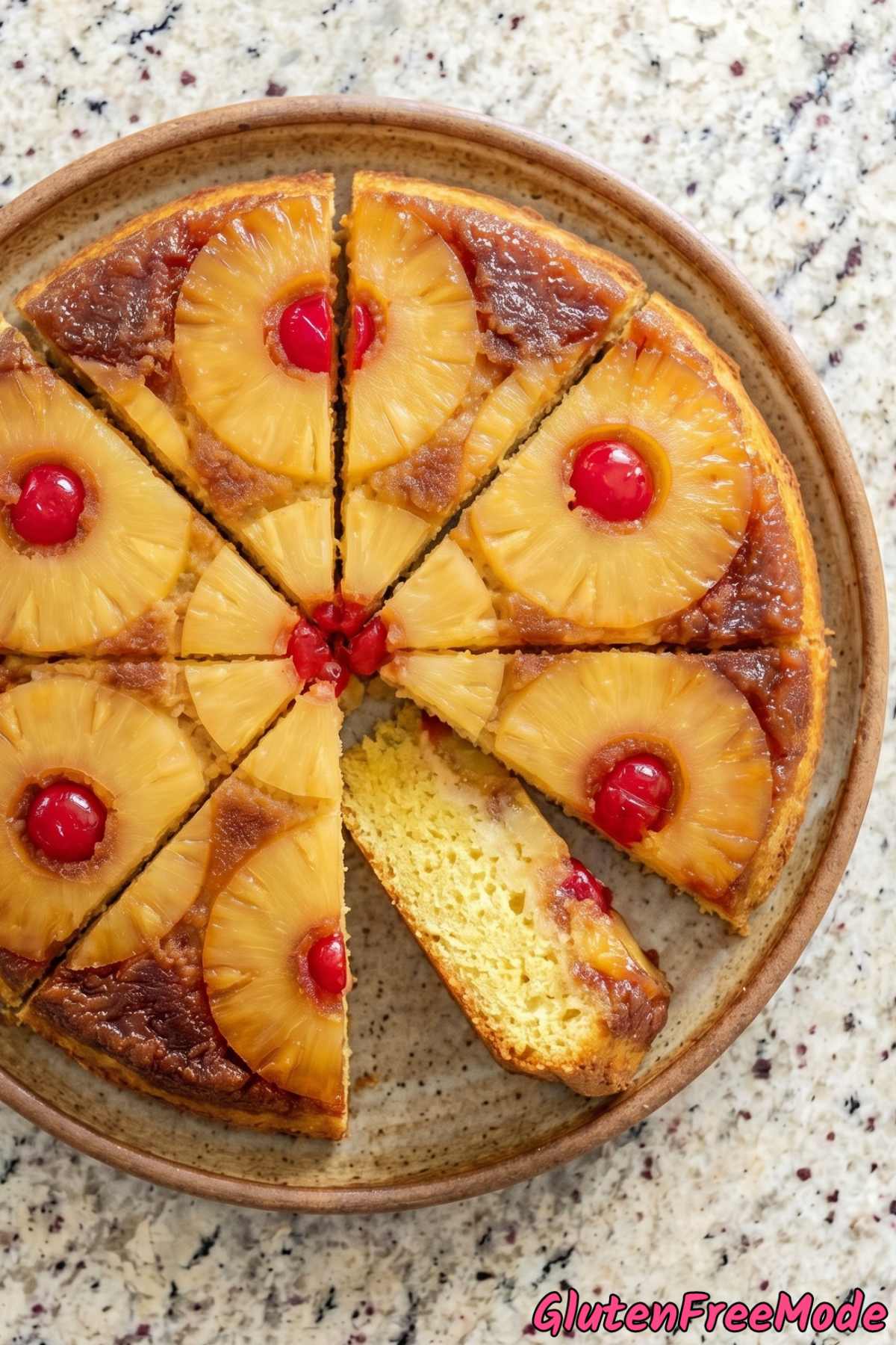 Tender gluten free pineapple upside down cake