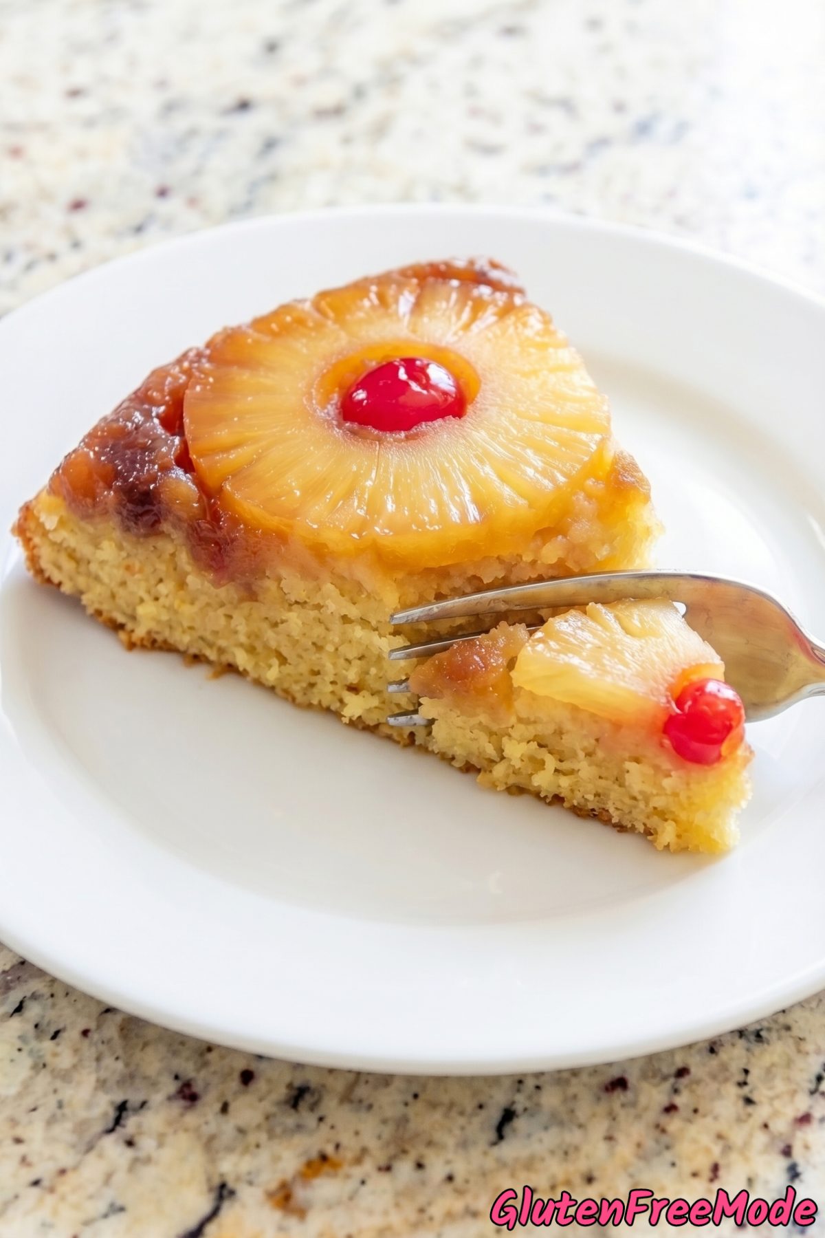 Sweet gluten free pineapple upside down cake