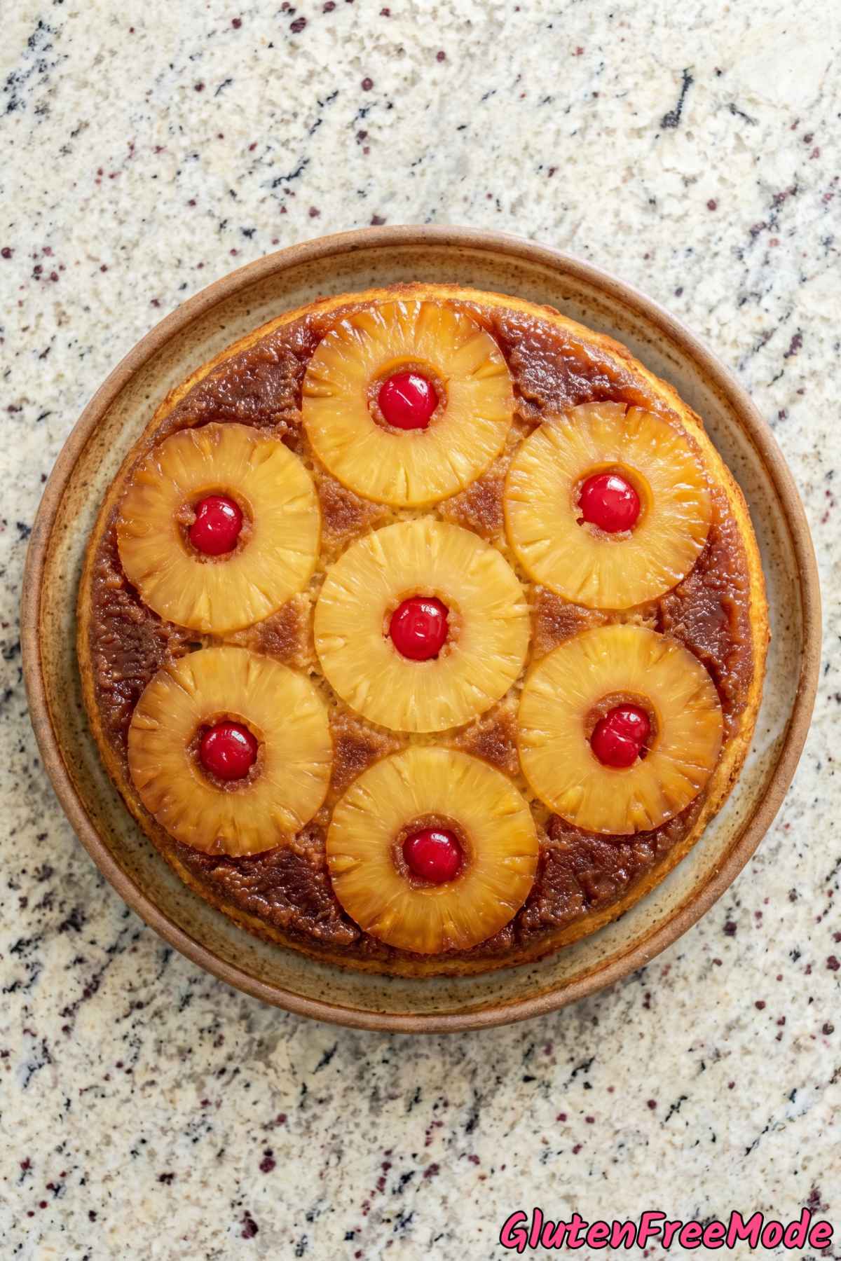 Tropical gluten free pineapple upside down cake