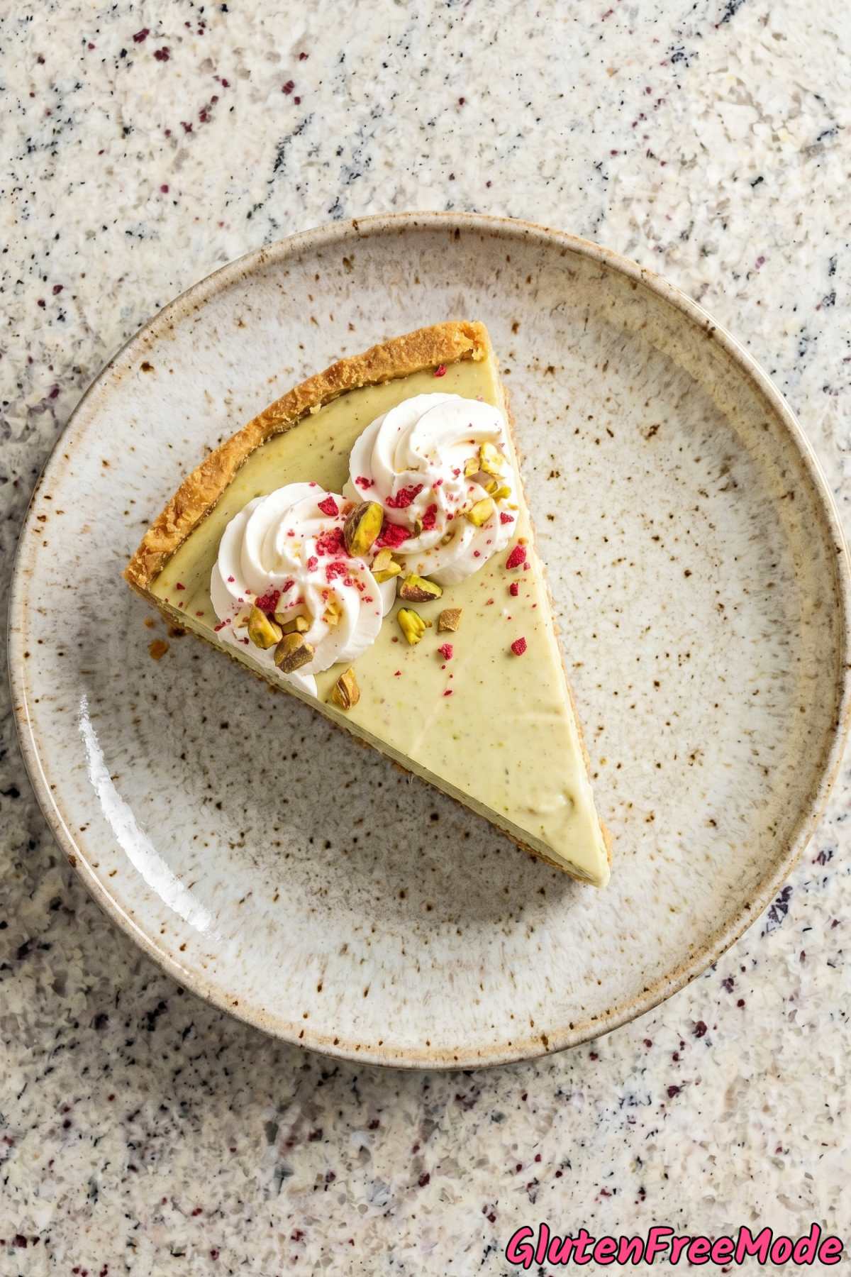 Irresistible gluten free pistachio cheesecake