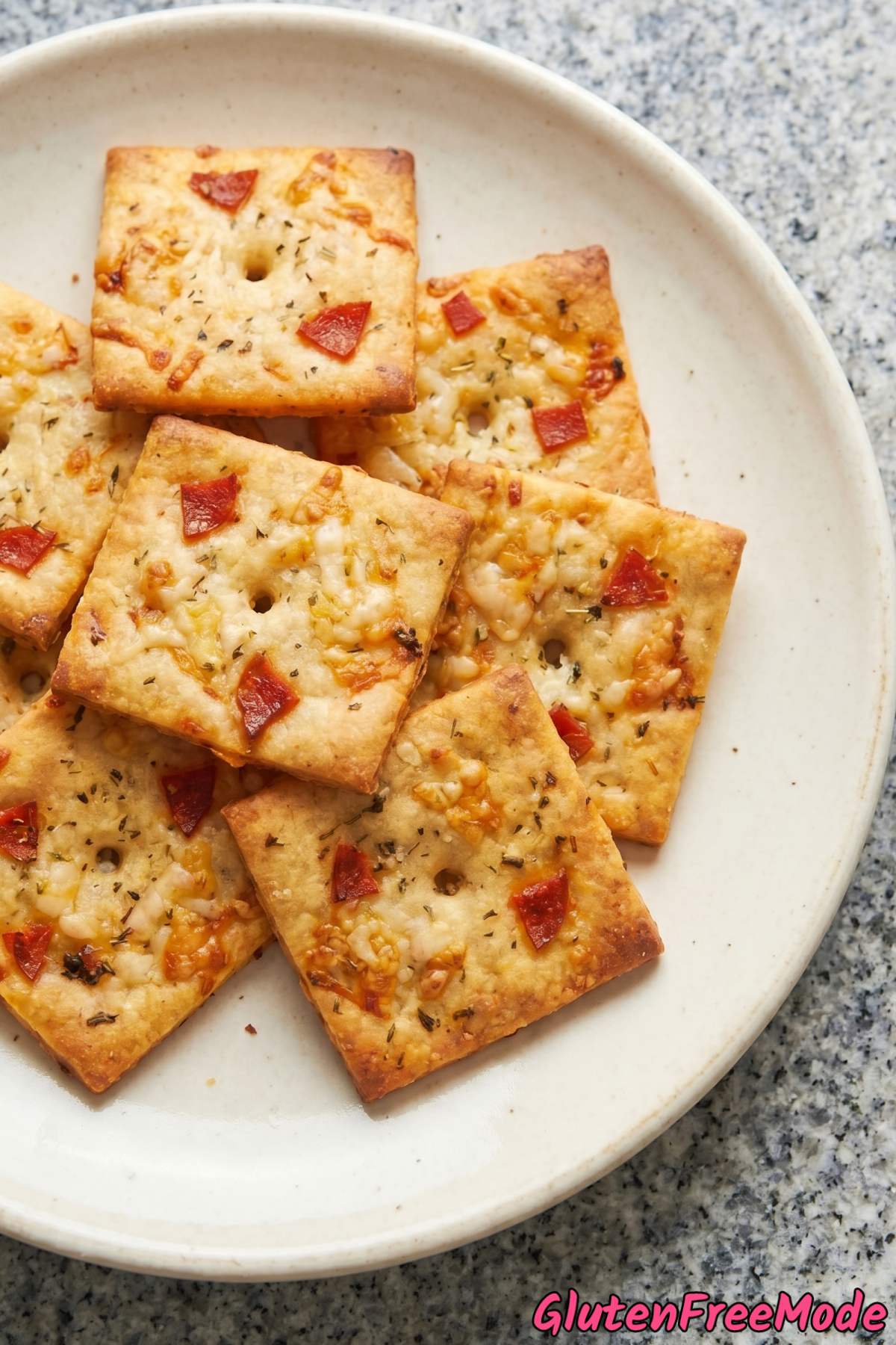 Irresistible baked gluten free pizza crackers