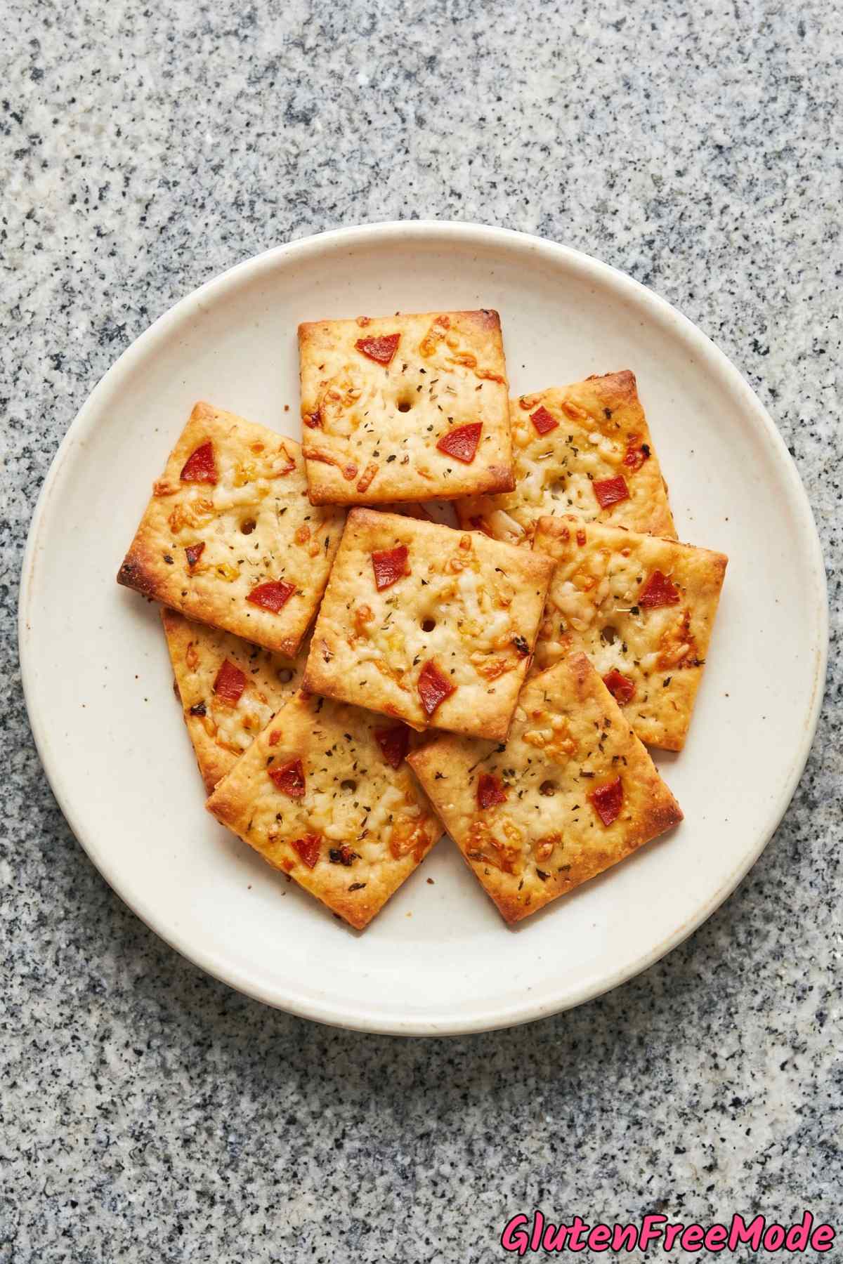 Savory homemade gluten free pizza crackers