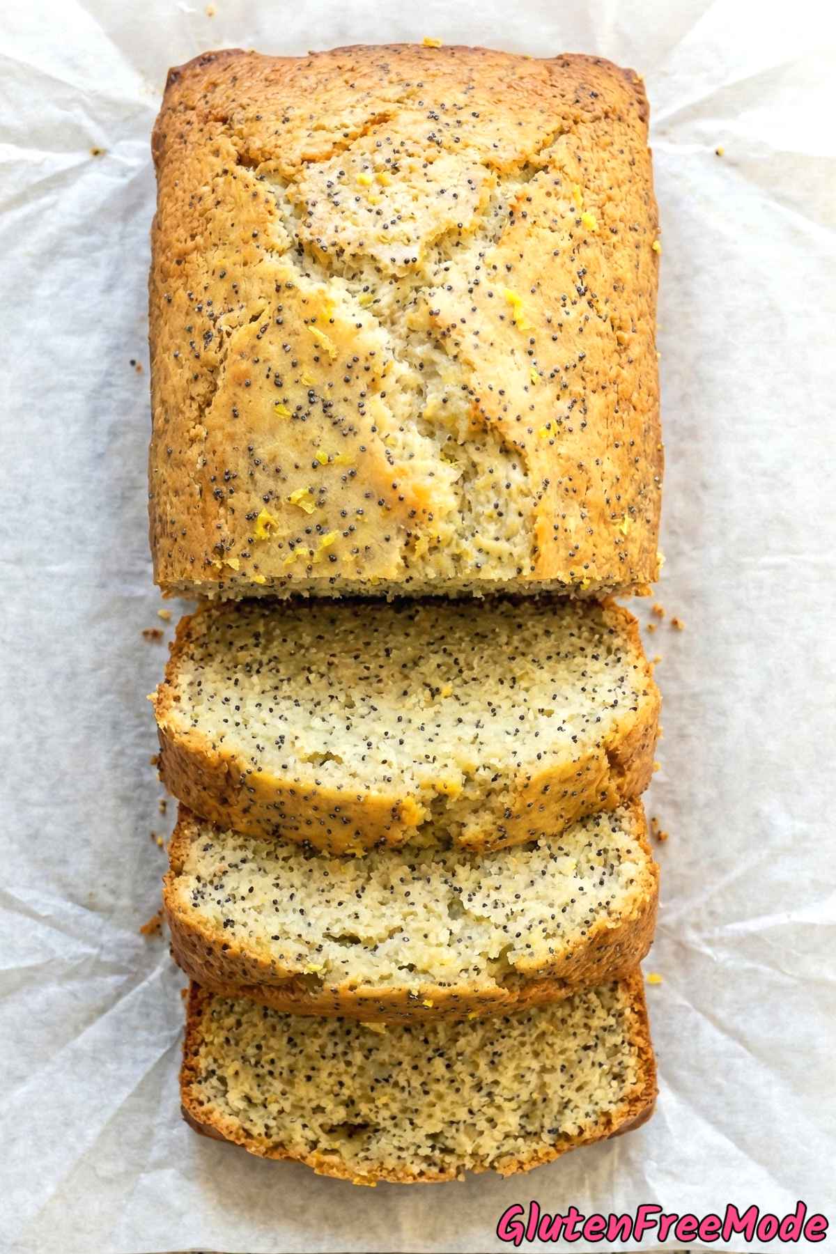 Wholesome gluten free lemon poppy seed loaf
