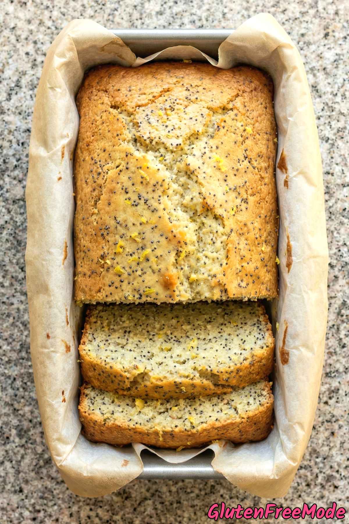 Fluffy gluten free poppy seed lemon loaf