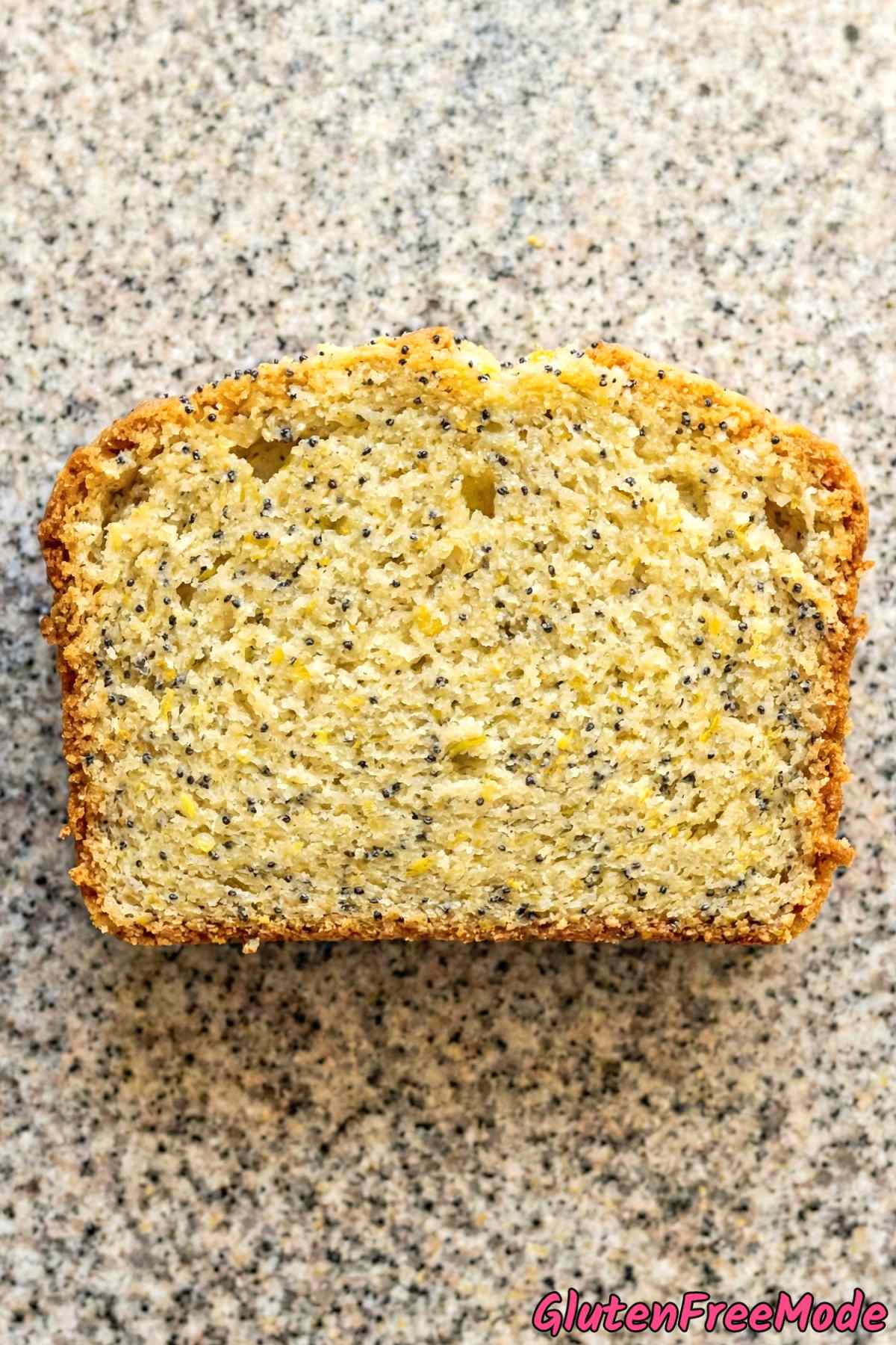 Light gluten free lemon poppy seed loaf