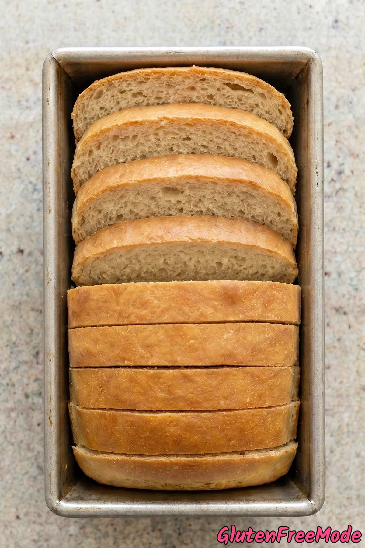 Rustic gluten free potato bread slices