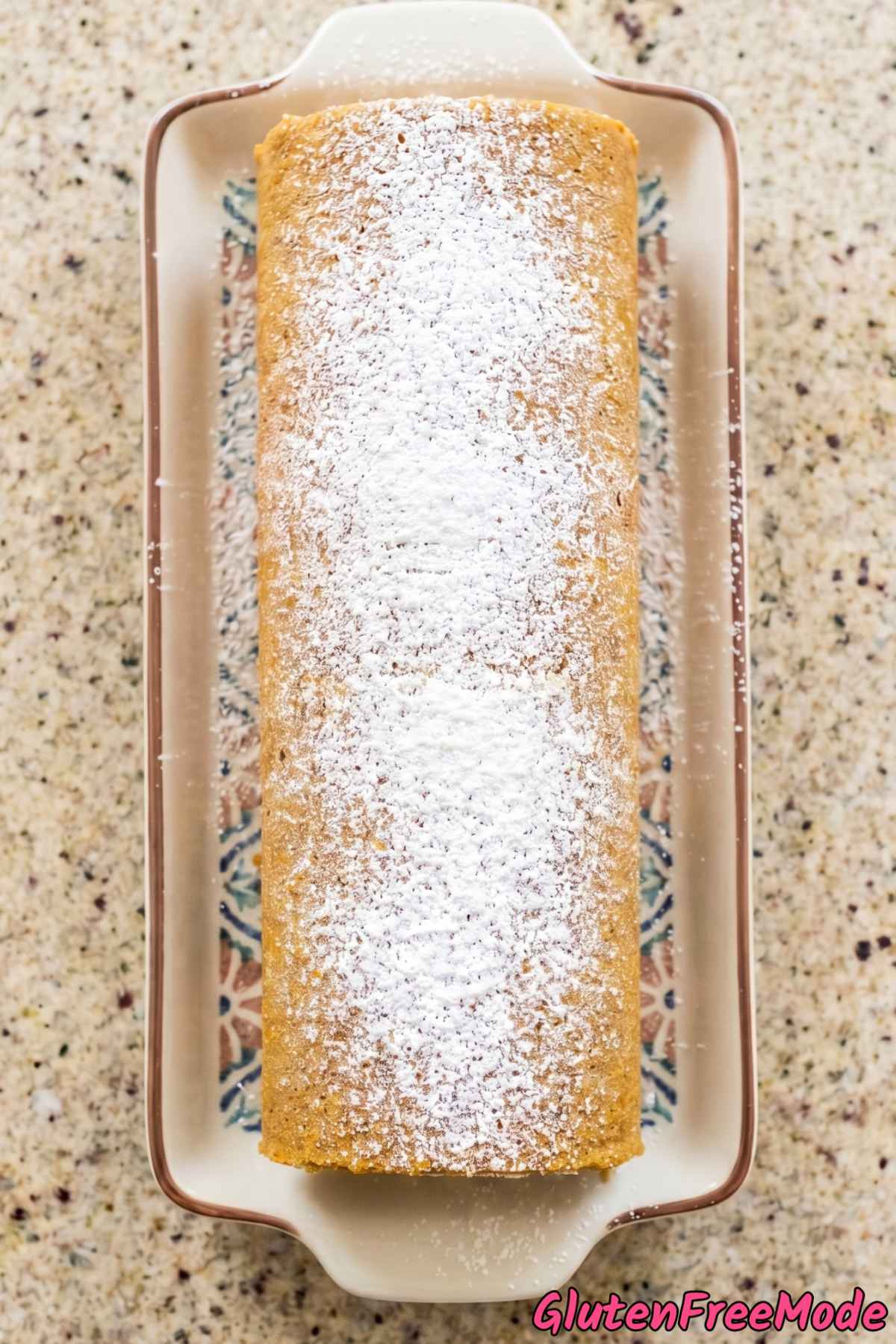 Perfect gluten free pumpkin roll serving