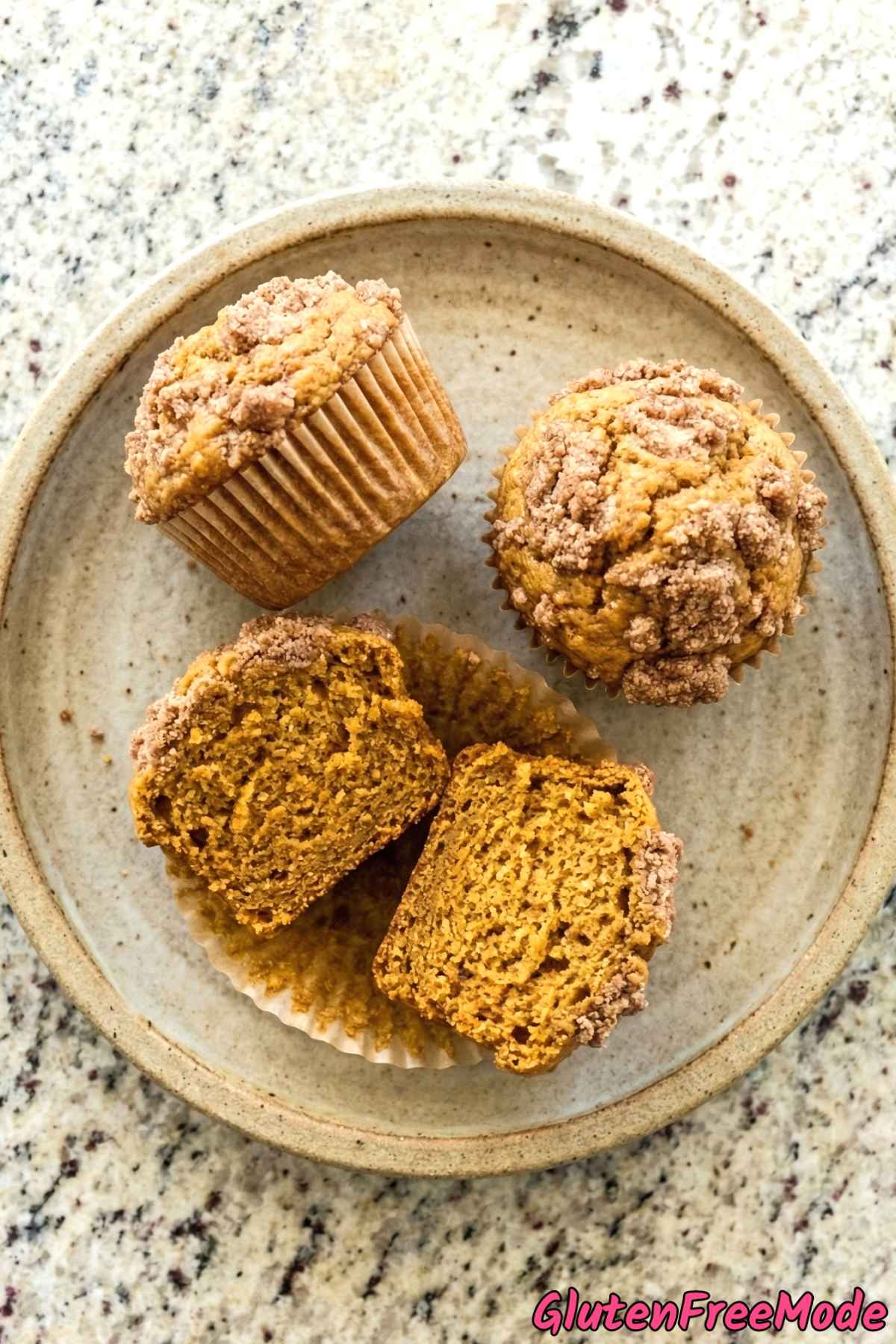 Homemade gluten free pumpkin spice muffins