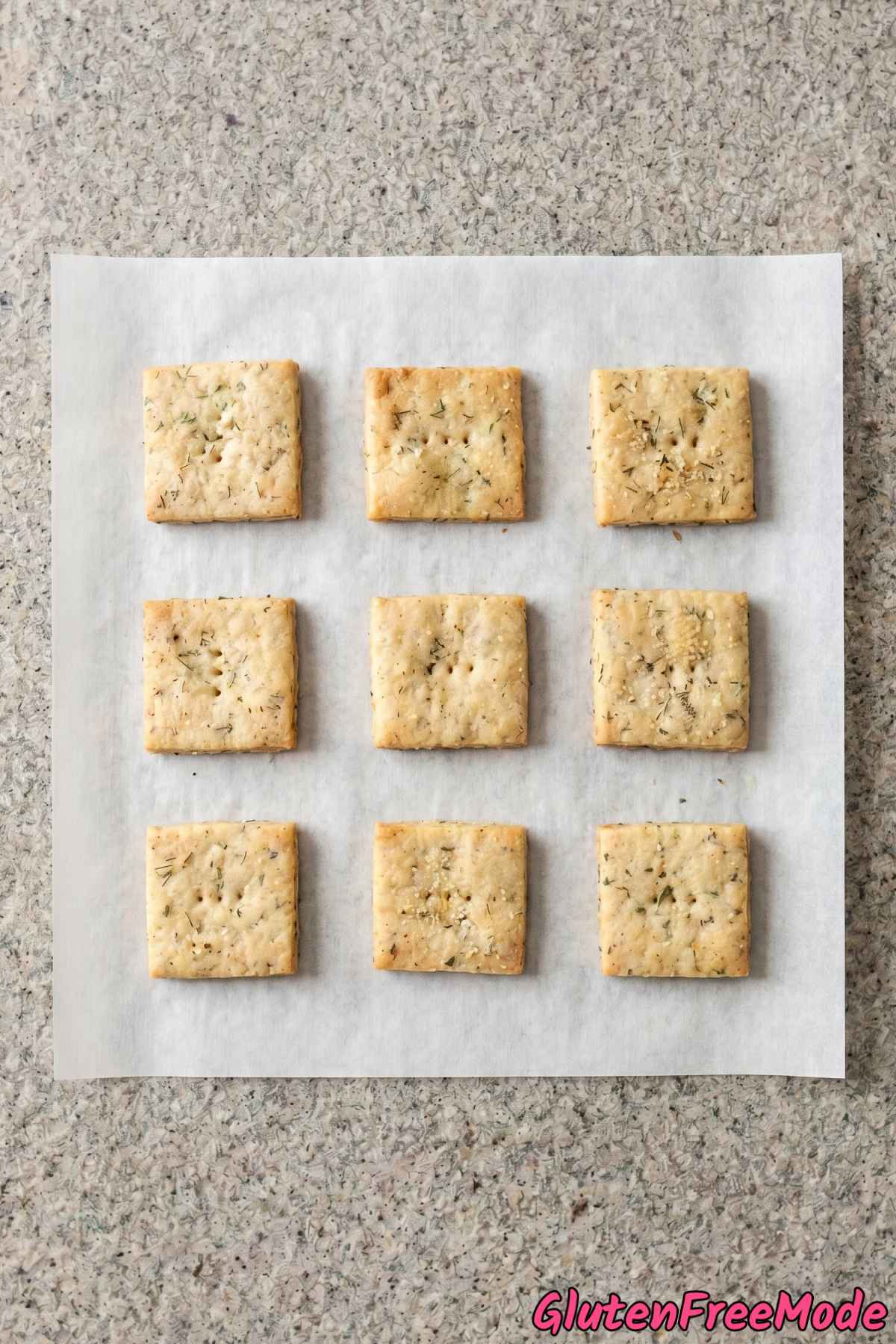Crispy gluten free ranch seasoned crackers