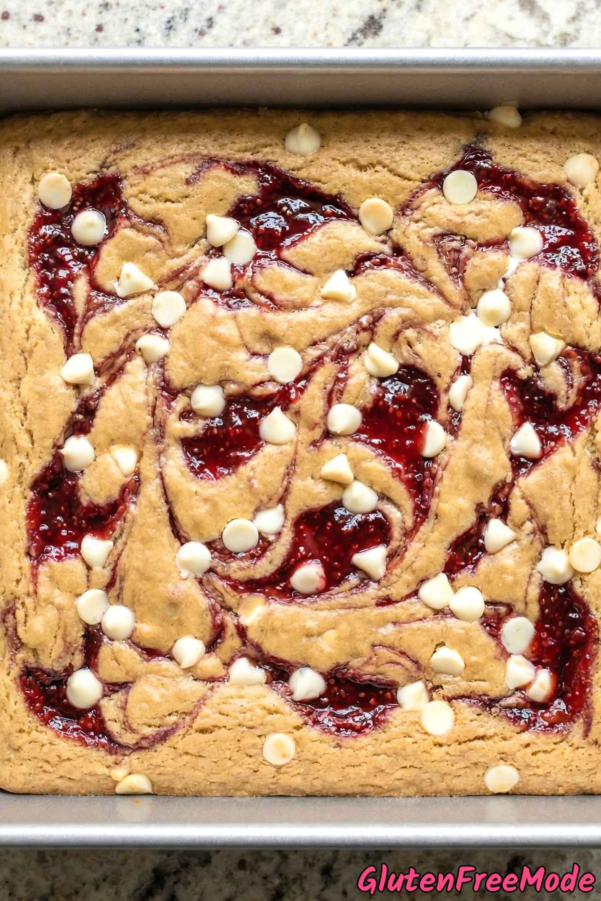 Gluten Free Raspberry Swirl Blondies Step 6