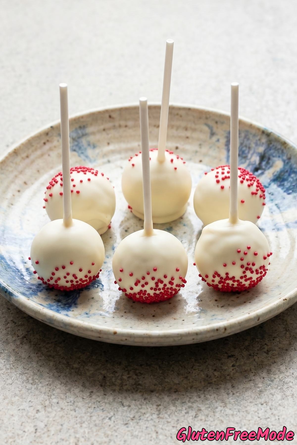 Decadent gluten free red velvet cake pops