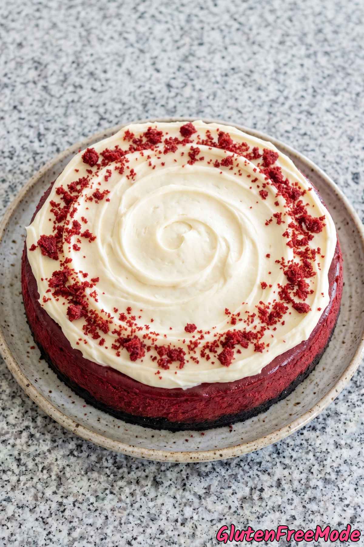 Gorgeous gluten free red velvet cheesecake