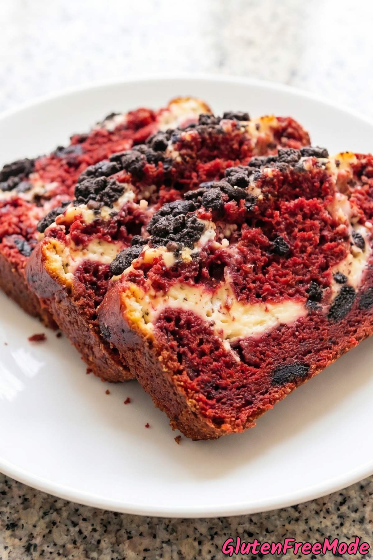 Tender gluten free red velvet bread loaf