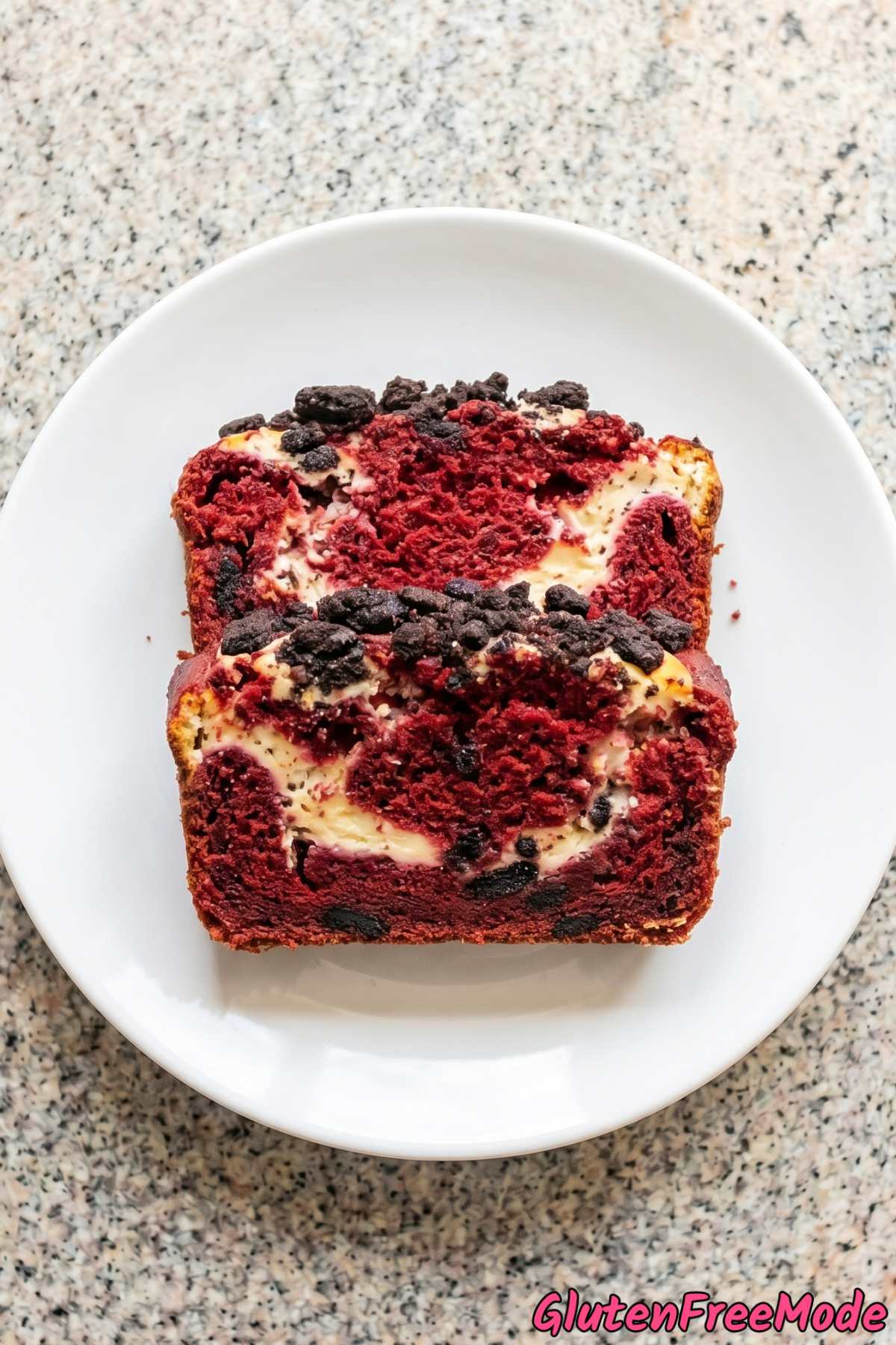 Irresistible red velvet cookie crumble bread