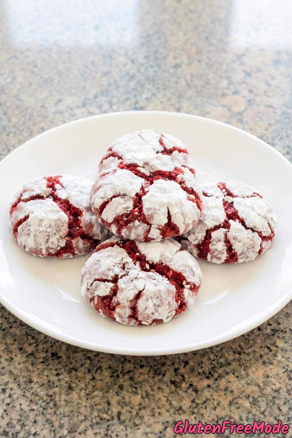 Decadent red velvet crinkle cookies gluten free