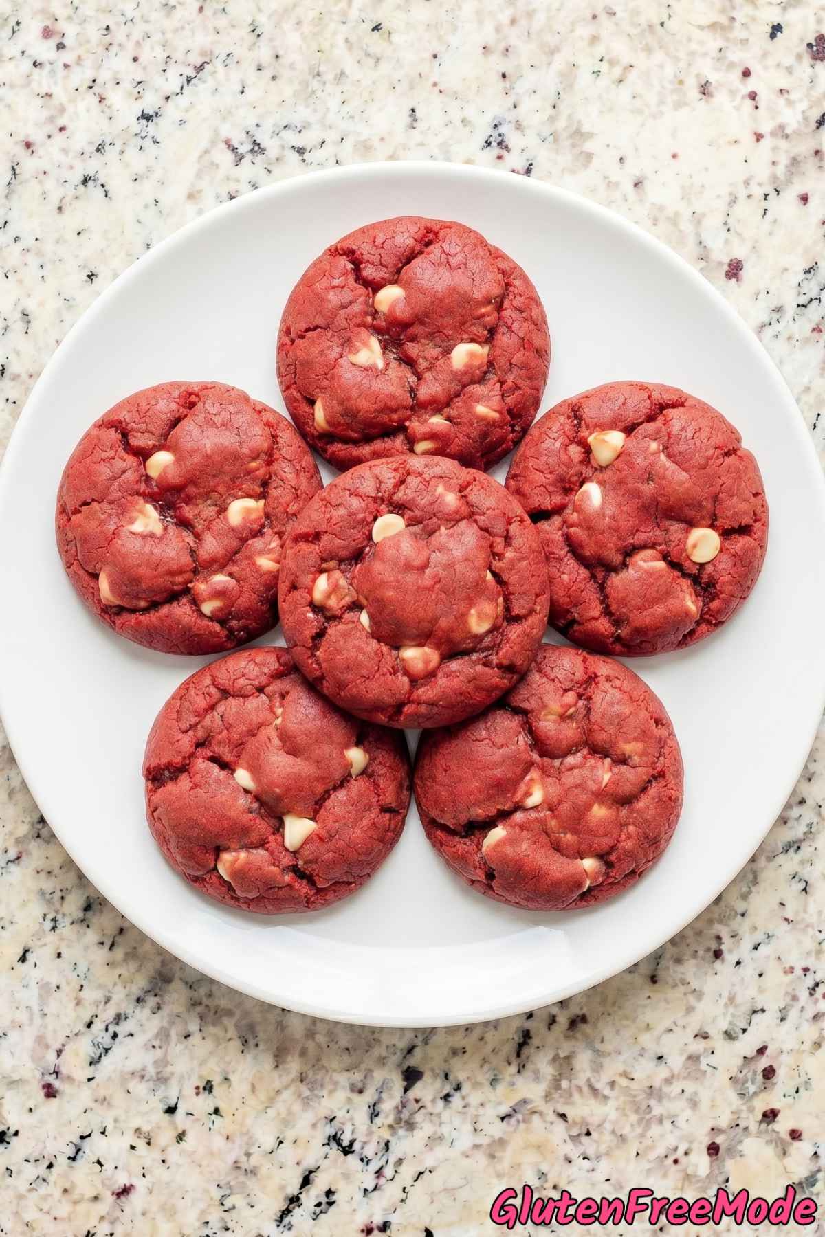 Rich gluten free red velvet lava cookies