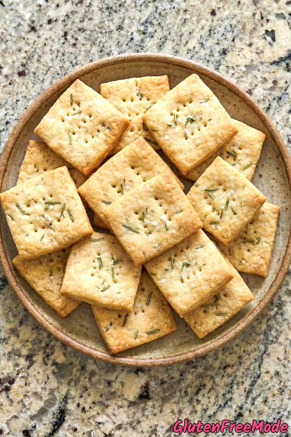 Wholesome gluten free rosemary sea salt crackers