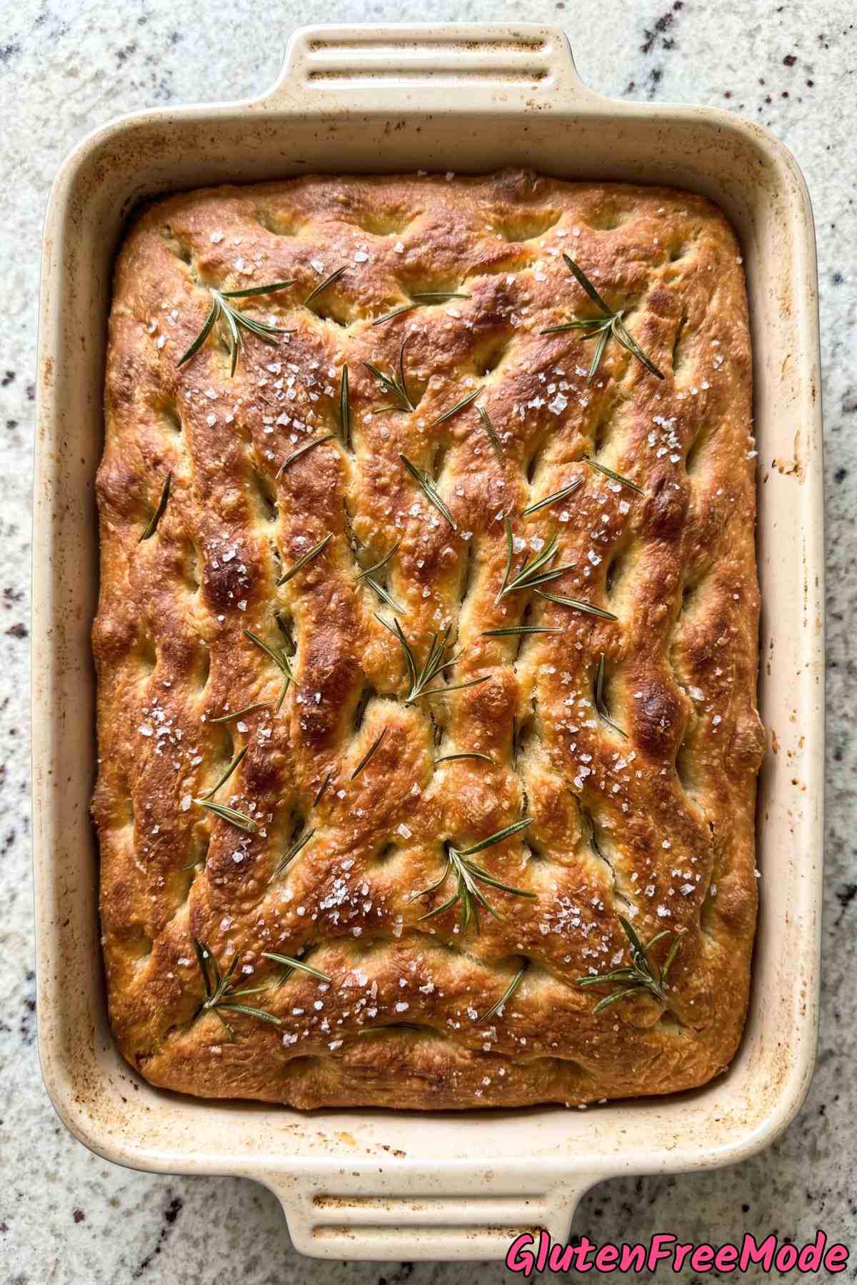 Fluffy gluten free rosemary focaccia bread