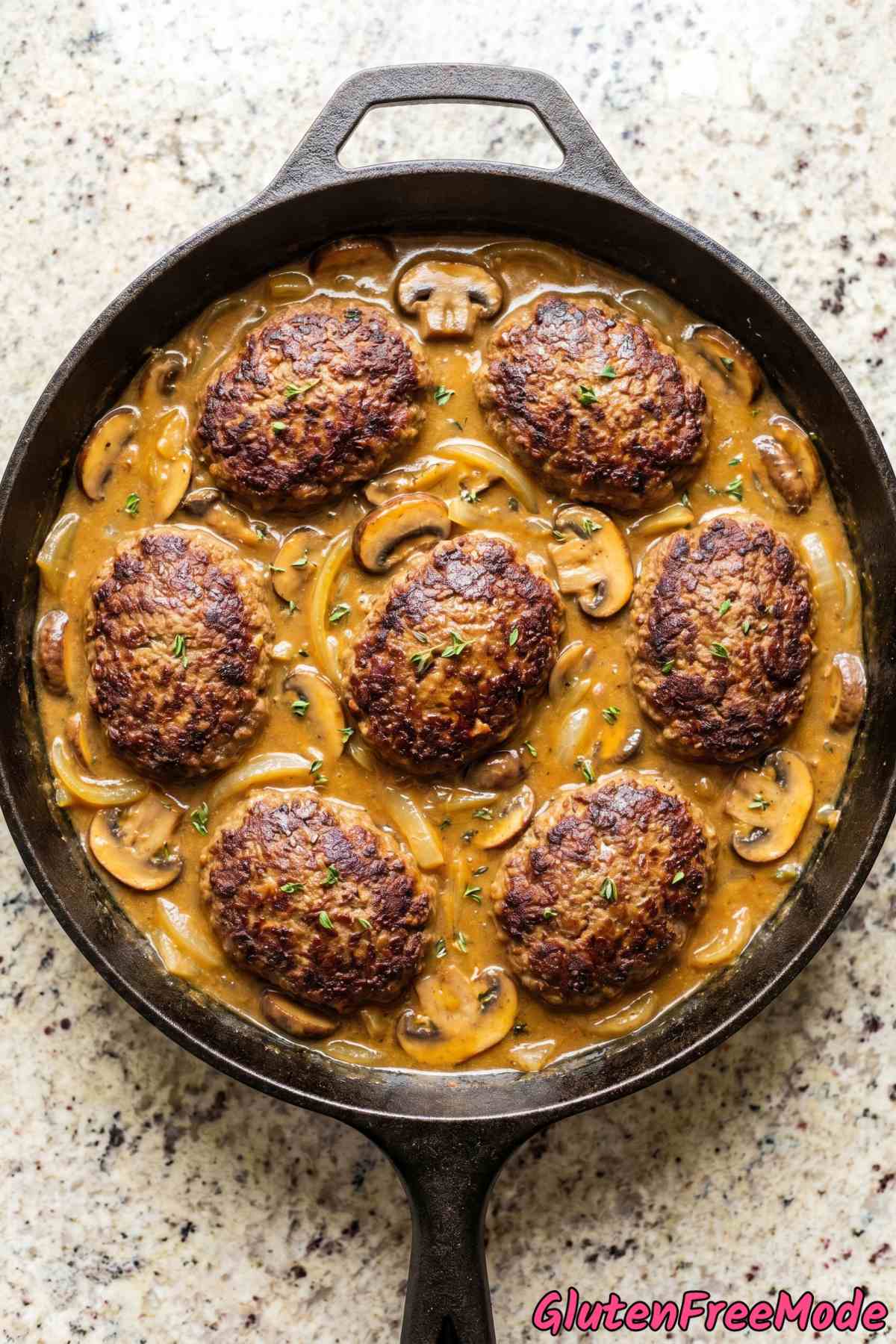Comforting gluten free Salisbury steak