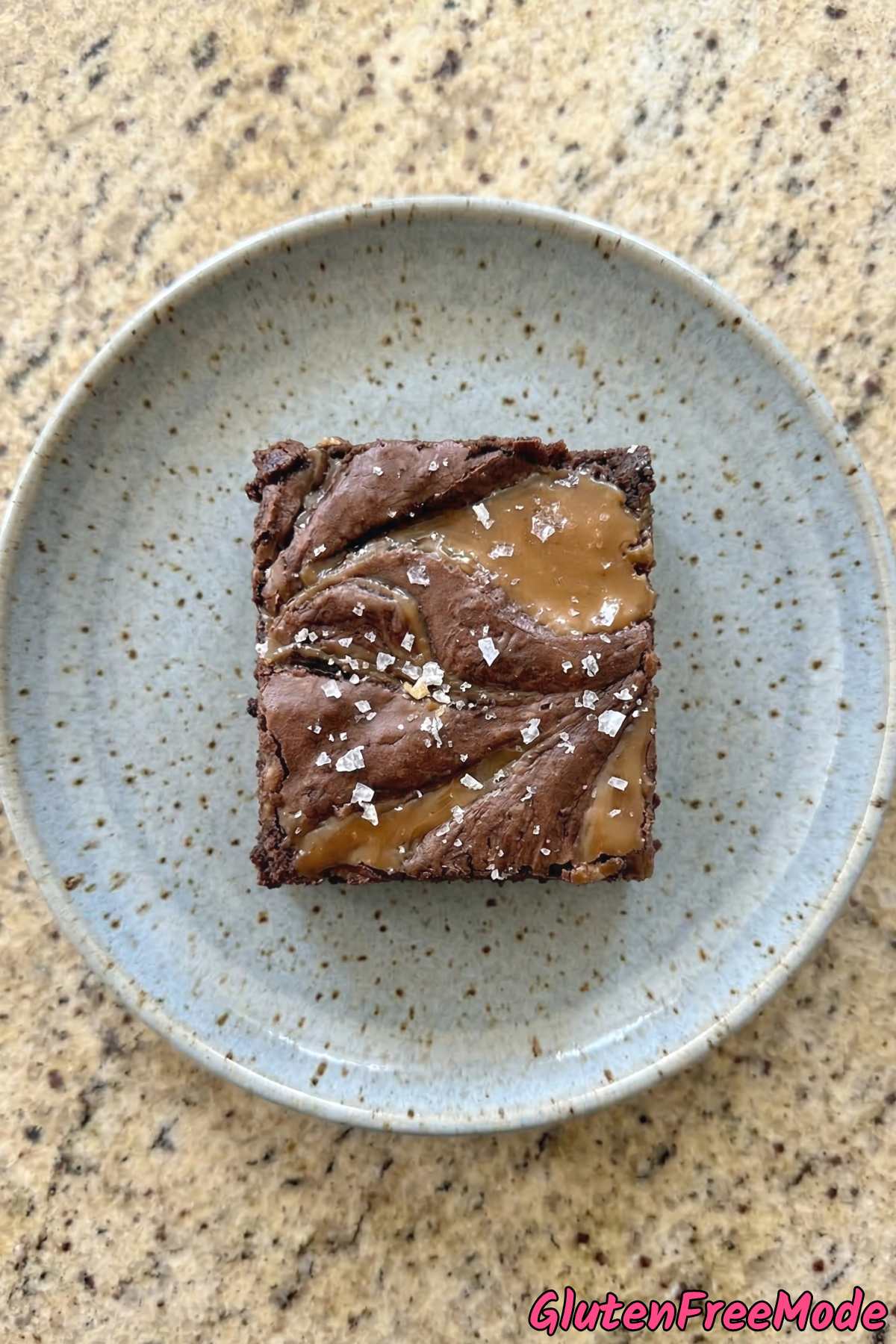 Thick gluten free salted caramel brownies