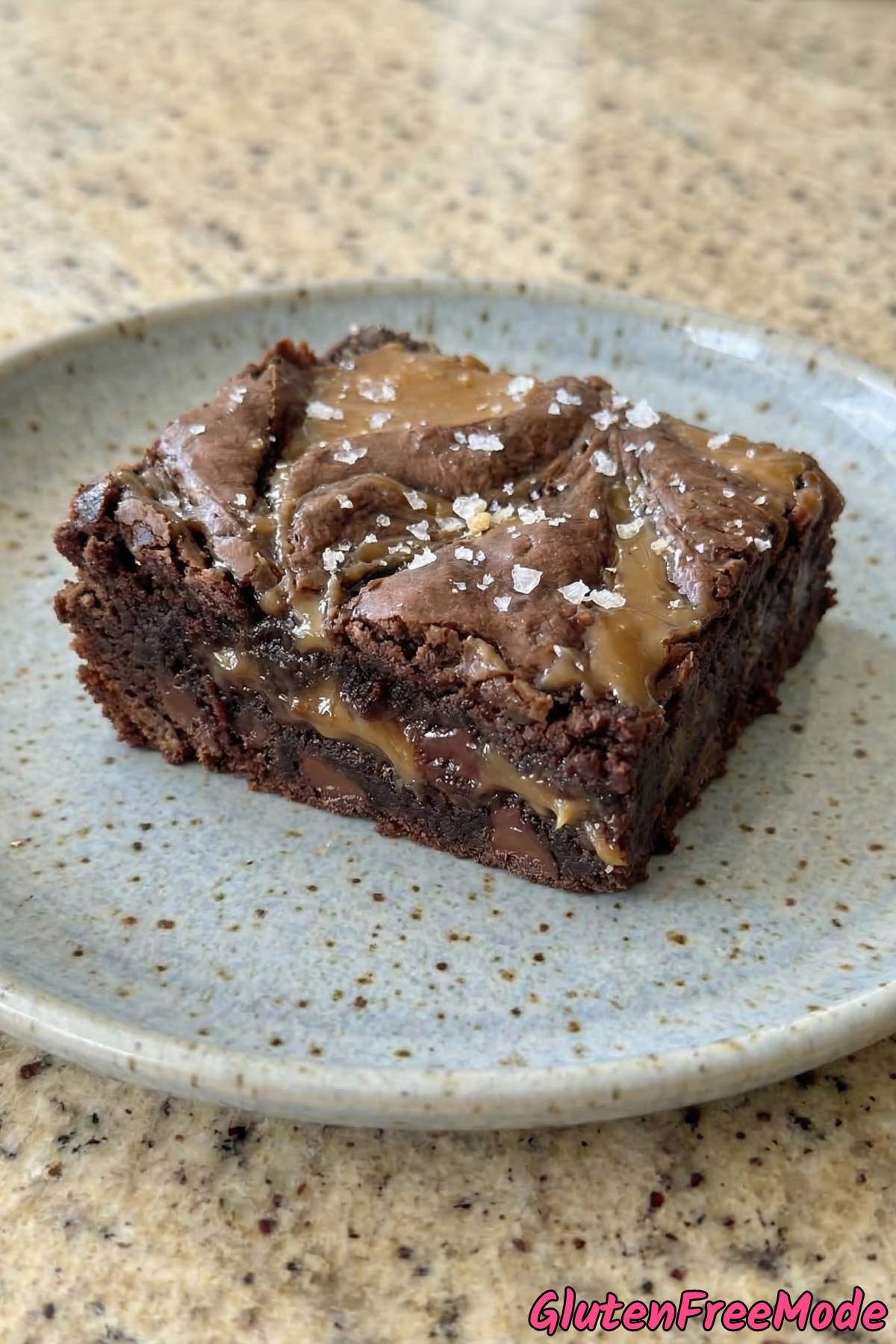 Indulgent gluten free salted caramel brownies