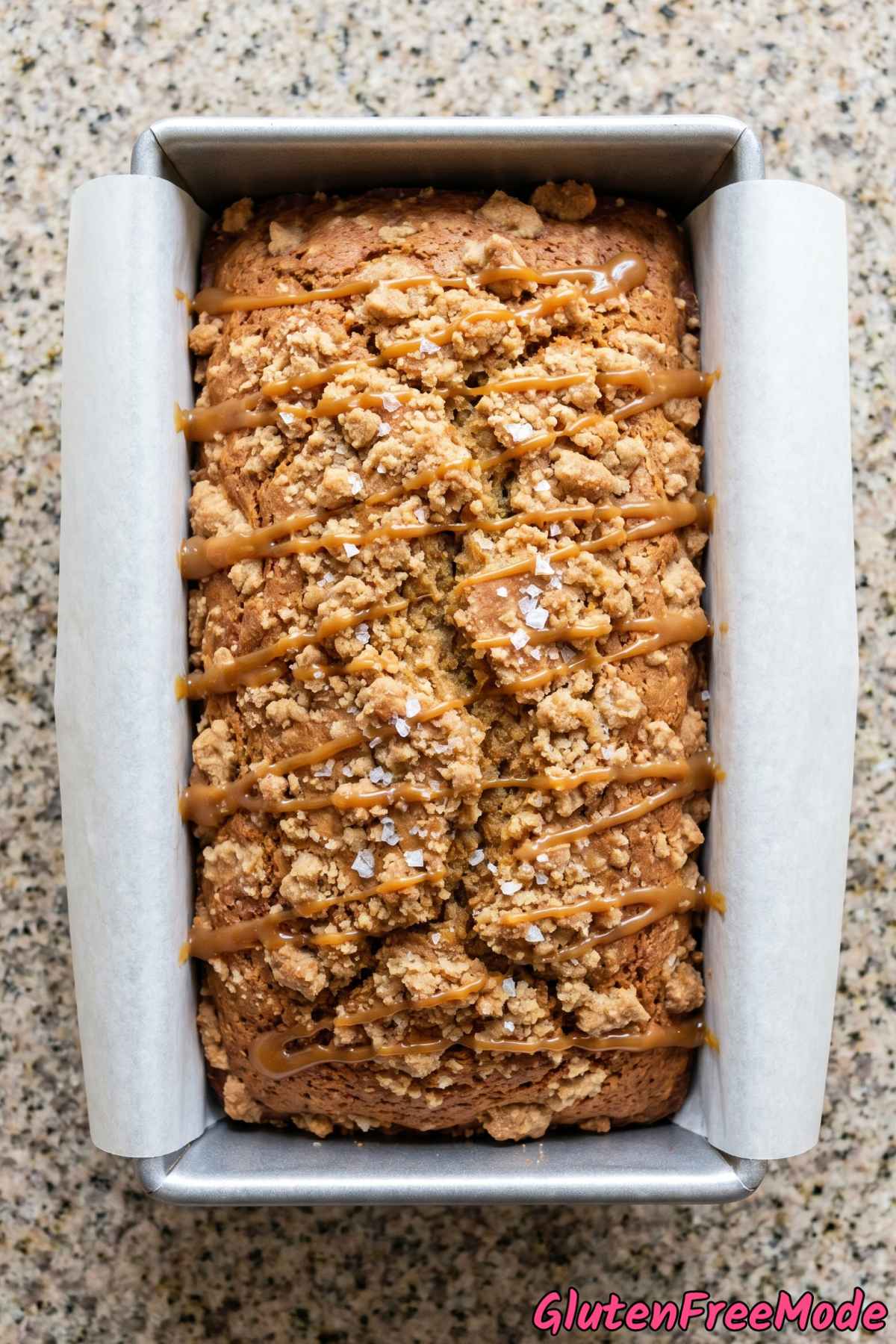 Homemade gluten free salted caramel bread