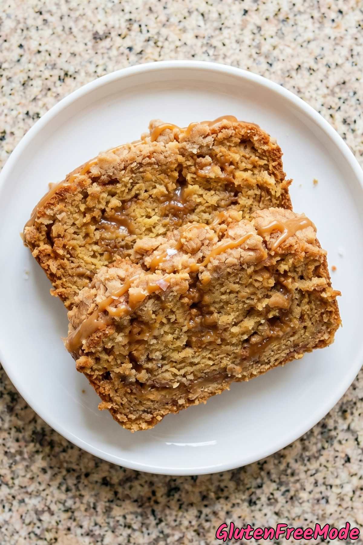 Decadent gluten free salted caramel crumble bread