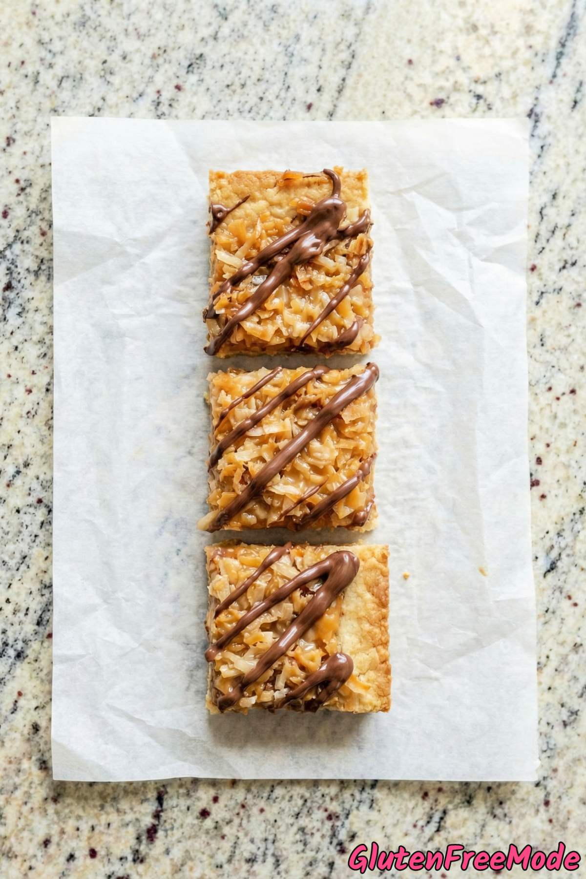 Chocolatey gluten free Samoa cookie bars