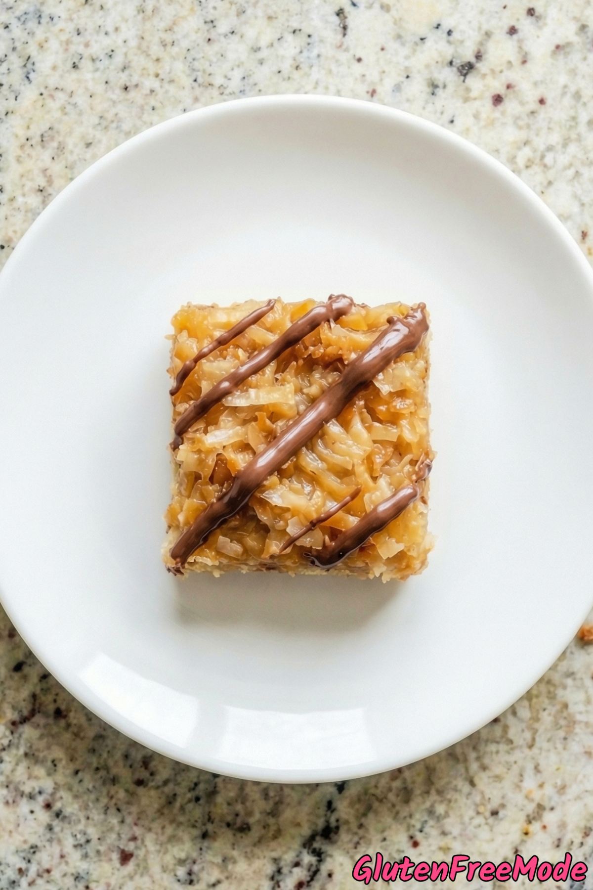 Easy gluten free Samoa cookie bars sliced