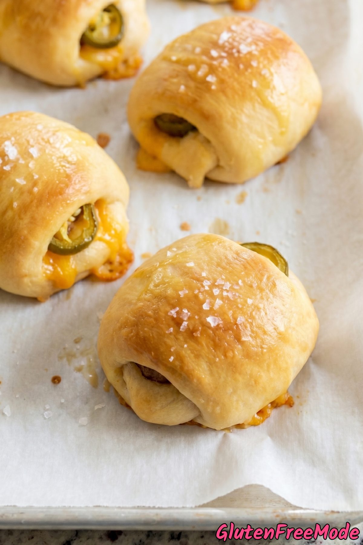 Fluffy gluten free sausage & cheese kolaches